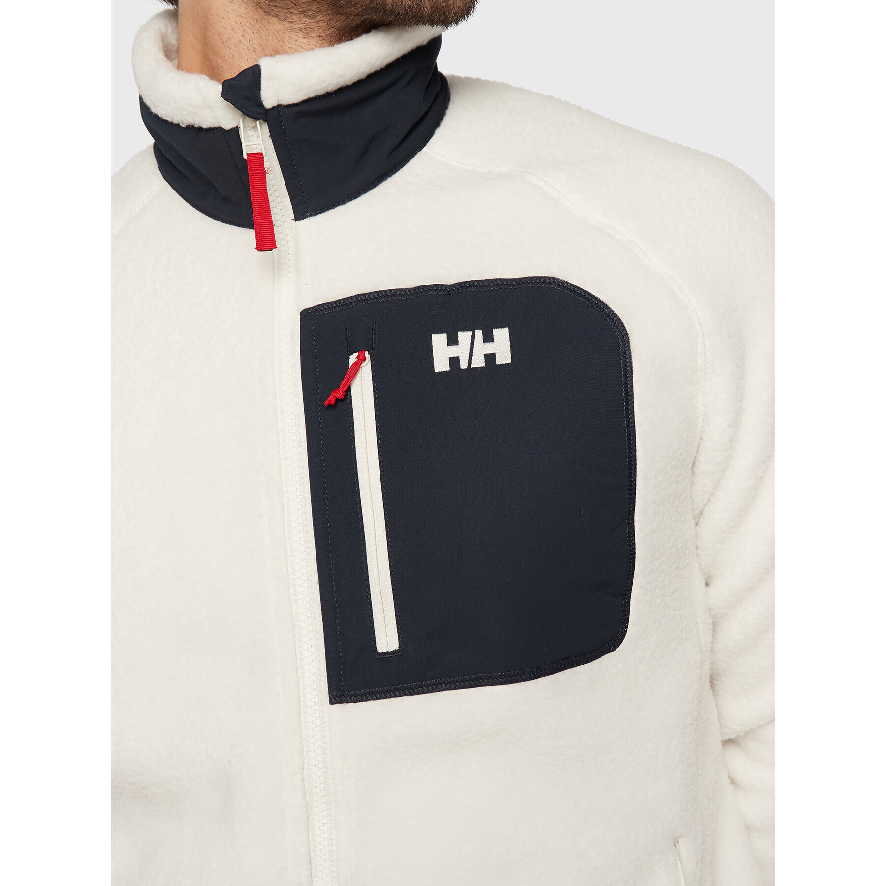 Helly Hansen Fleecová mikina Panorama Pile Block 49460 Biela Regular Fit - Pepit.sk