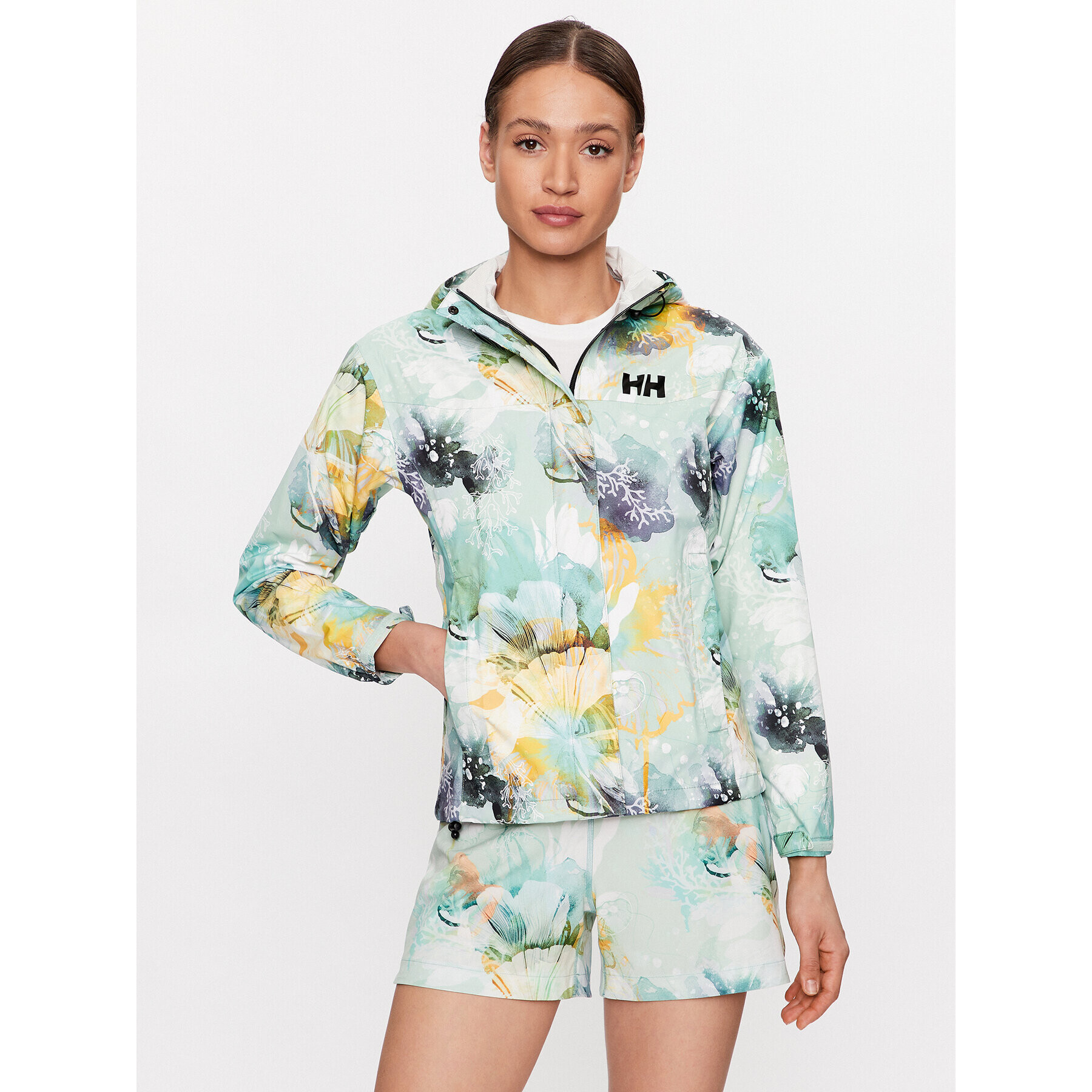 Helly Hansen Prechodná bunda ESRA RØISE Loke Print 63207 Zelená Regular Fit - Pepit.sk