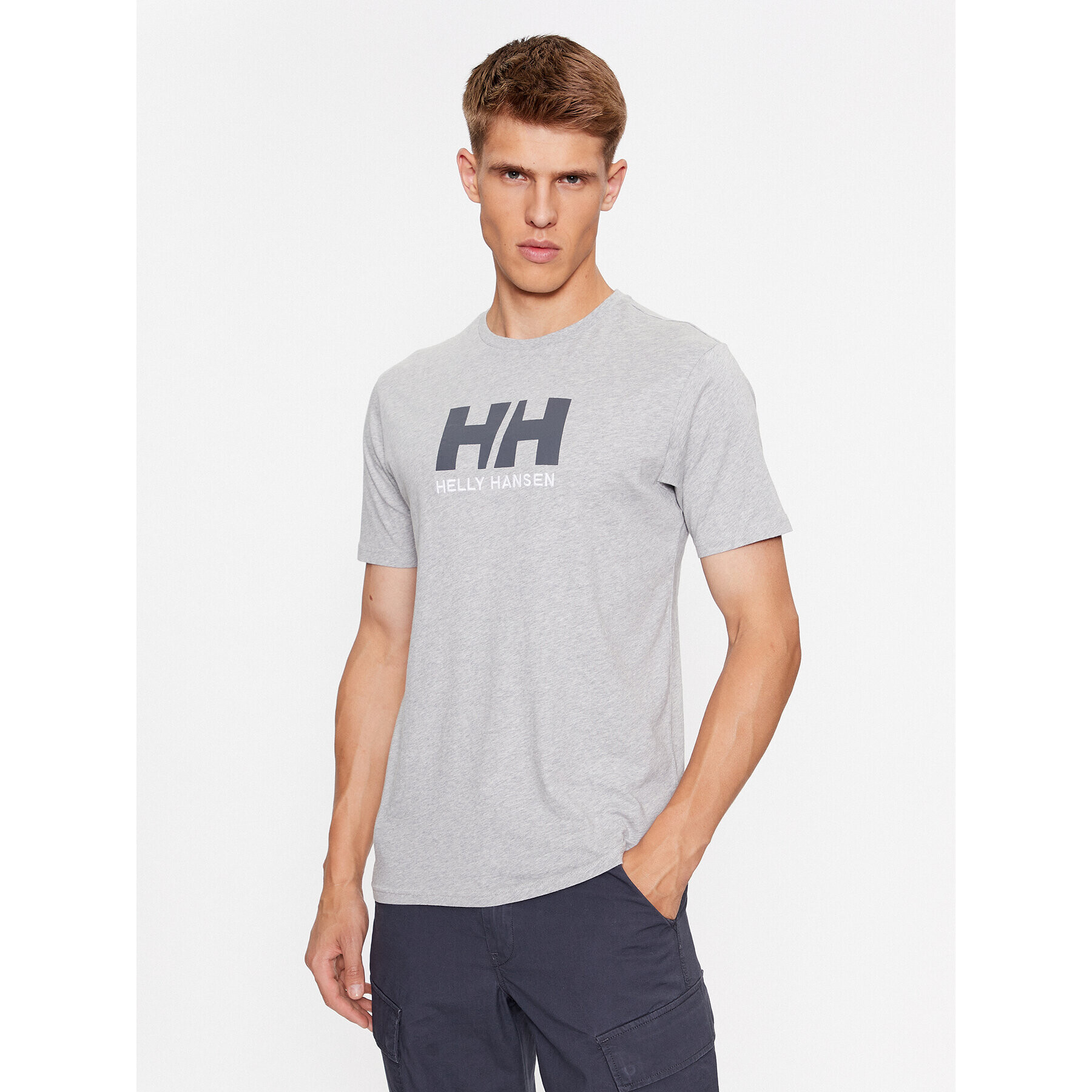 Helly Hansen Tričko Logo 33979 Sivá Regular Fit - Pepit.sk