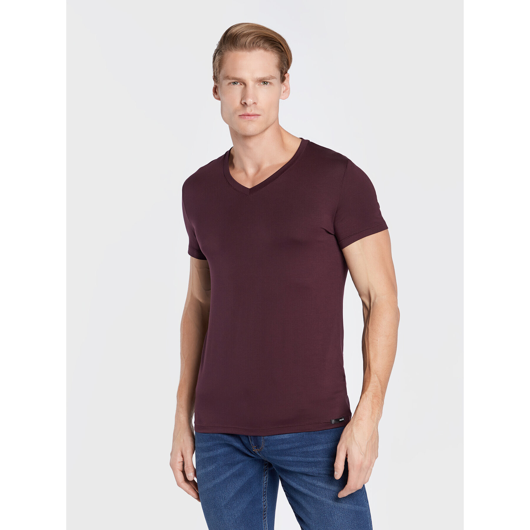 HOM Tielko Tencel Soft 402466 Bordová Regular Fit - Pepit.sk