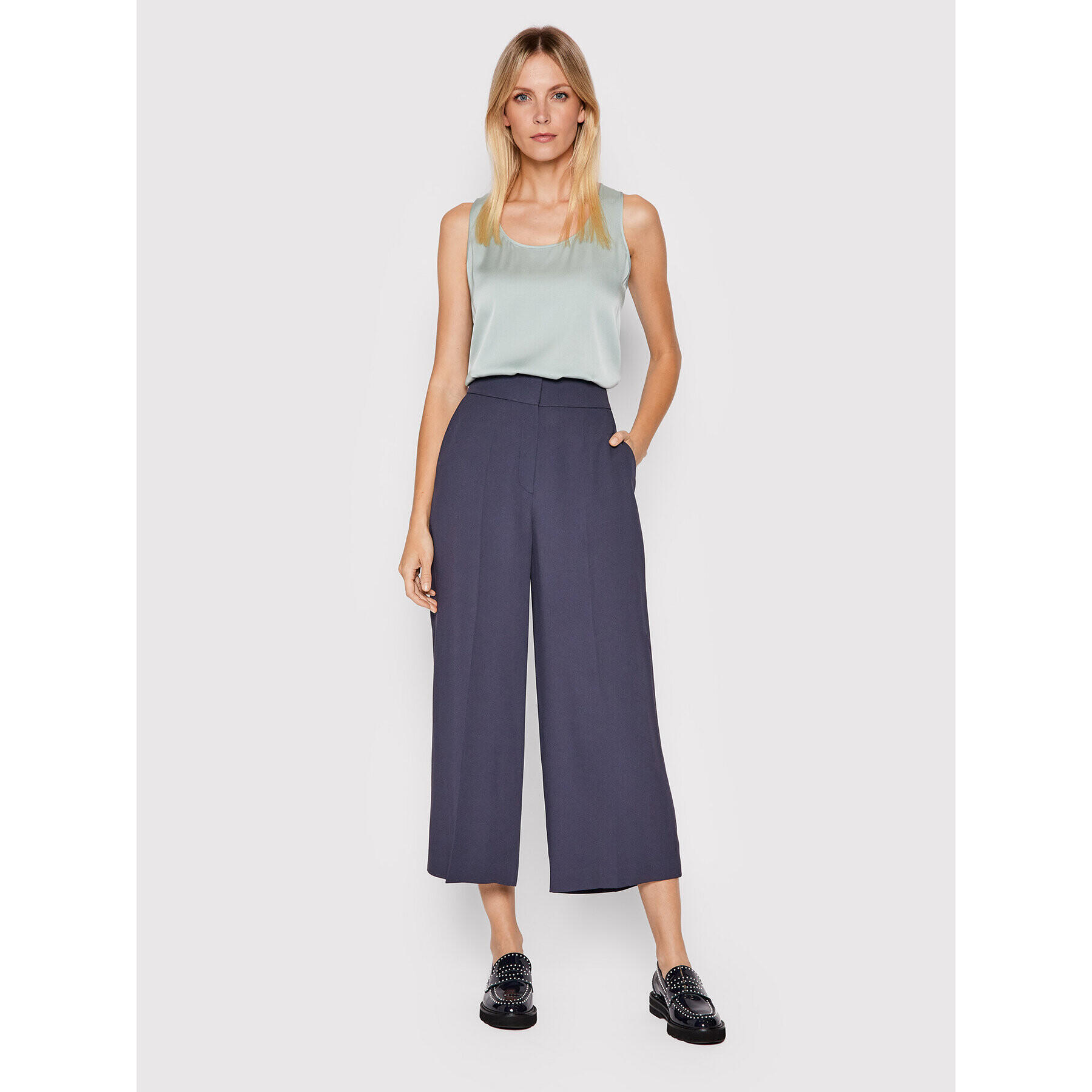 Hugo Culottes nohavice Halasa 50460525 Tmavomodrá Regular Fit - Pepit.sk