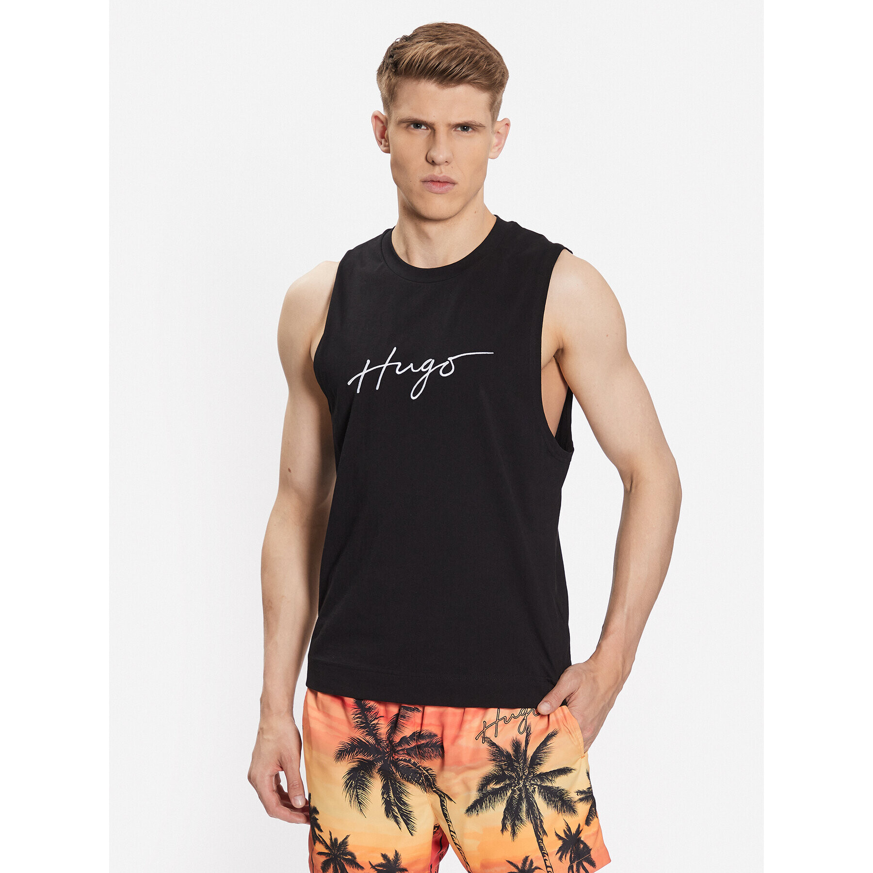 Hugo Tank top 50493709 Čierna Regular Fit - Pepit.sk