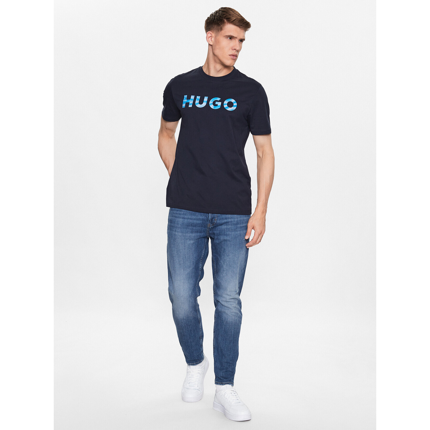 Hugo Tričko 50489662 Tmavomodrá Regular Fit - Pepit.sk