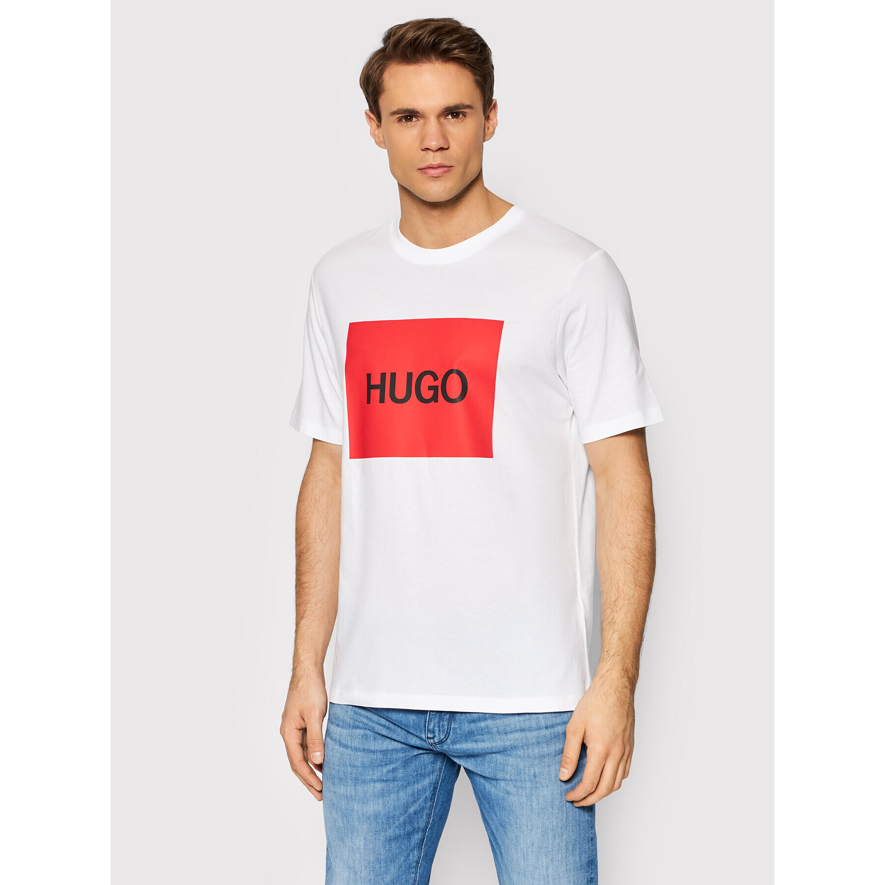 Hugo Tričko Dulive 50463322 Biela Regular Fit - Pepit.sk