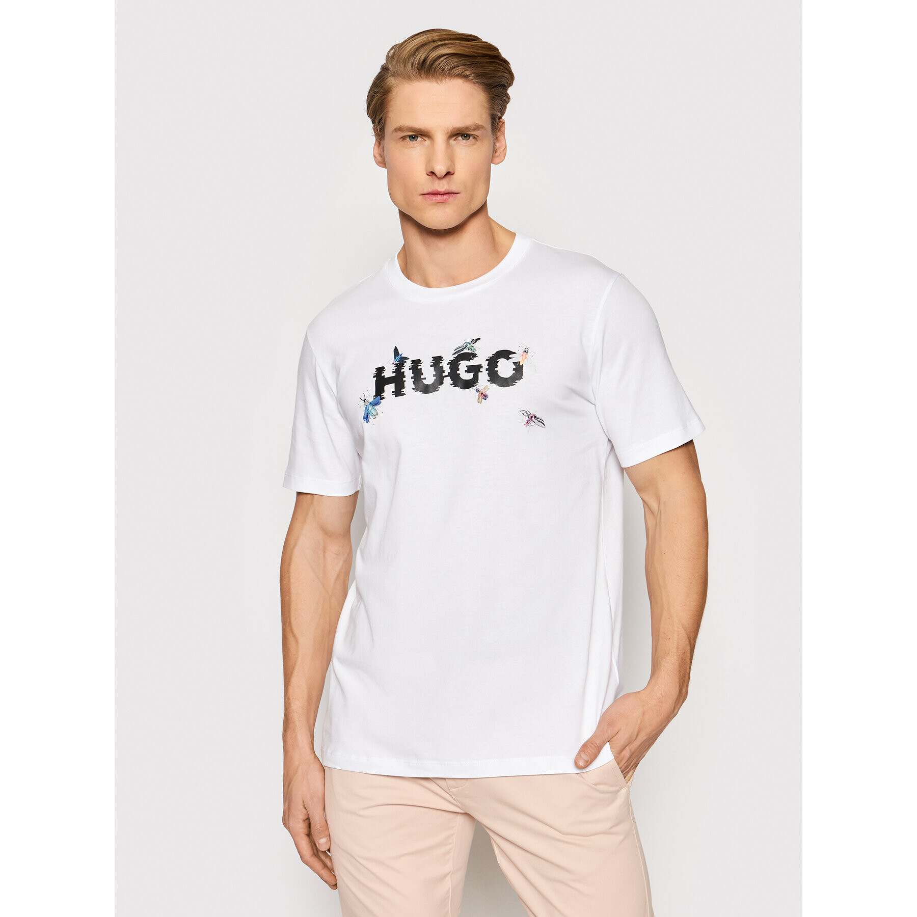 Hugo Tričko Dulive_U222 50465930 Biela Regular Fit - Pepit.sk