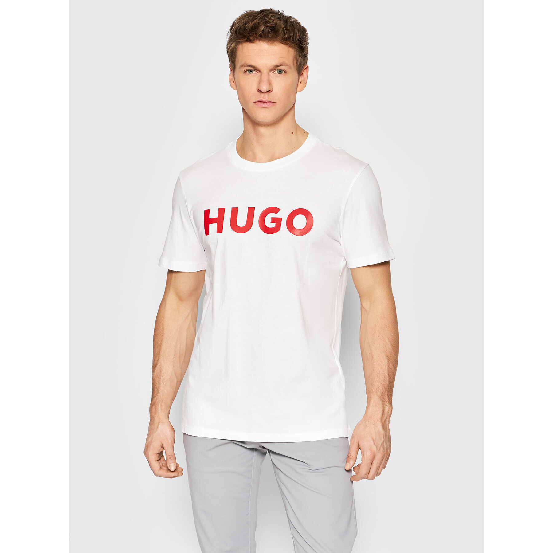 Hugo Tričko Dulivio 50467556 Biela Regular Fit - Pepit.sk