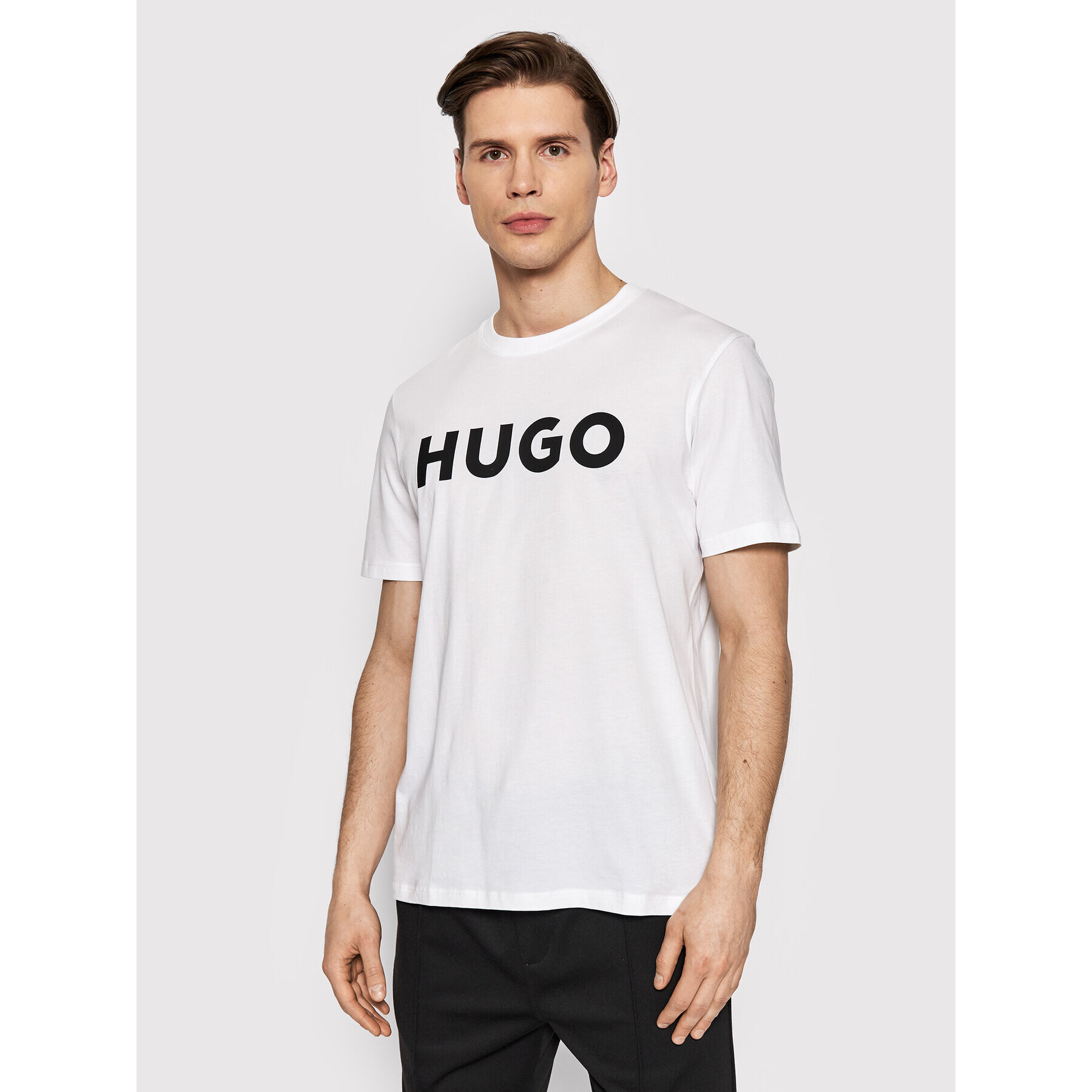 Hugo Tričko Dulivio 50467556 Biela Regular Fit - Pepit.sk