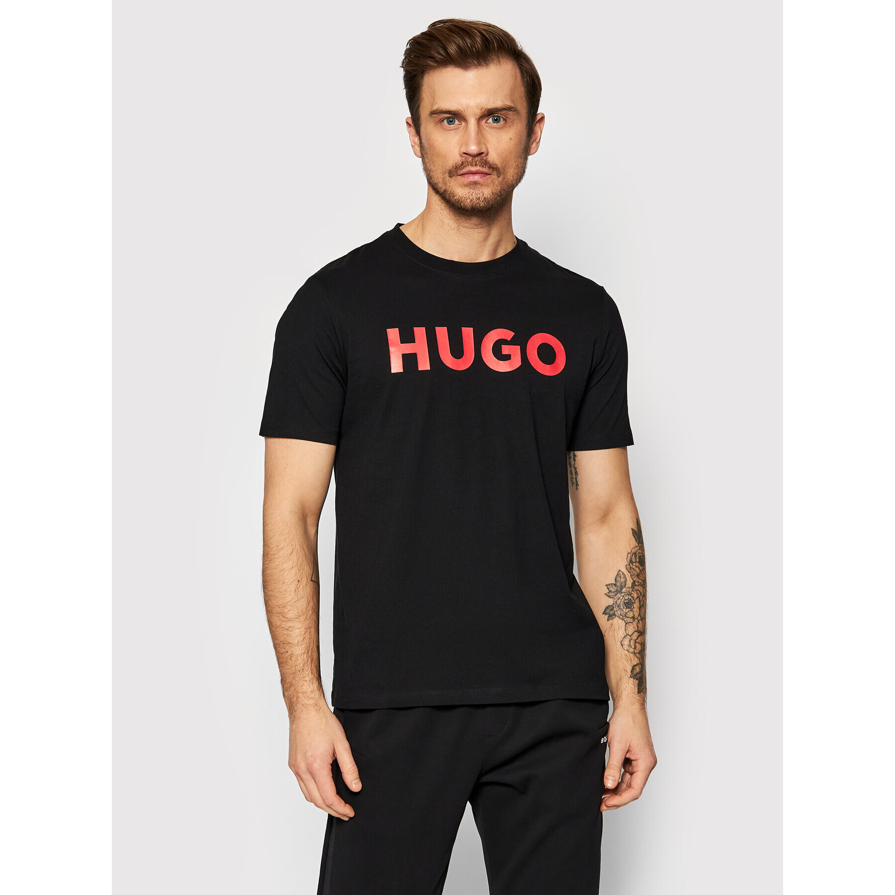 Hugo Tričko Dulivio 50467556 Čierna Regular Fit - Pepit.sk