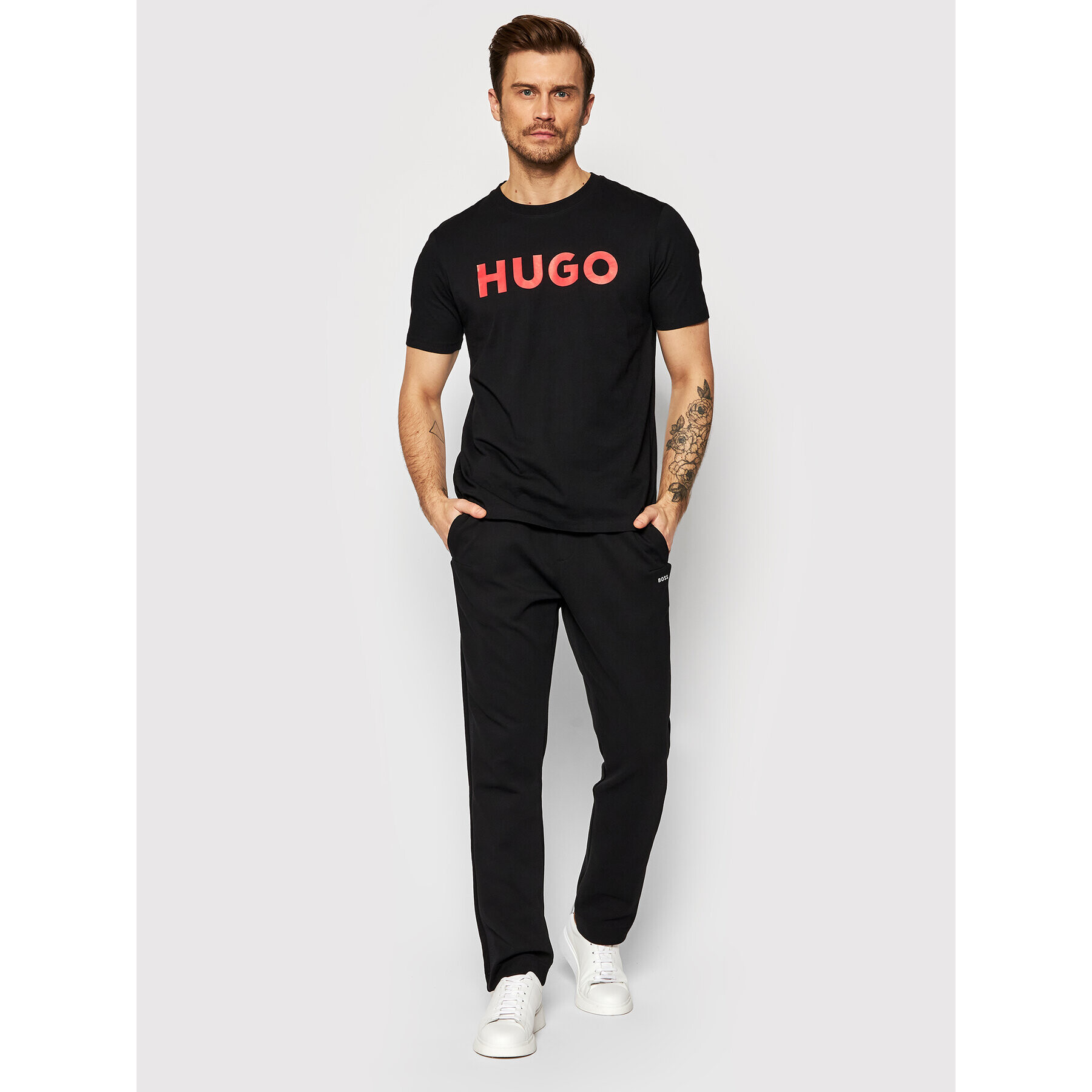 Hugo Tričko Dulivio 50467556 Čierna Regular Fit - Pepit.sk