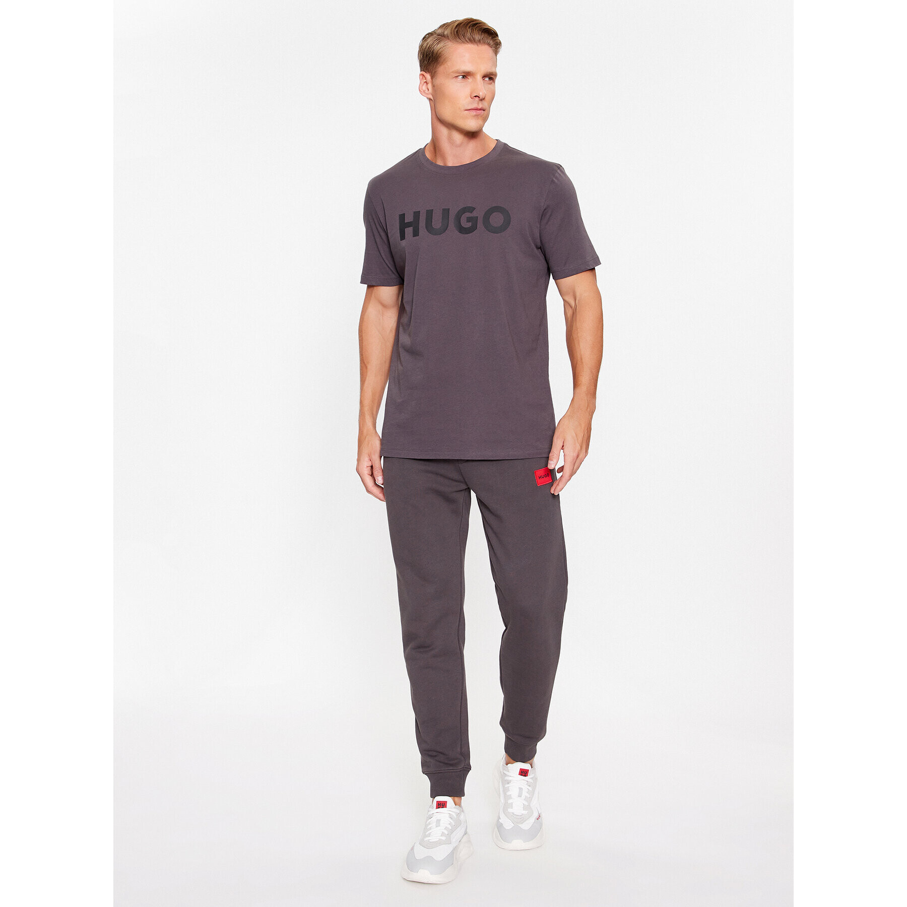 Hugo Tričko Dulivio 50467556 Sivá Regular Fit - Pepit.sk