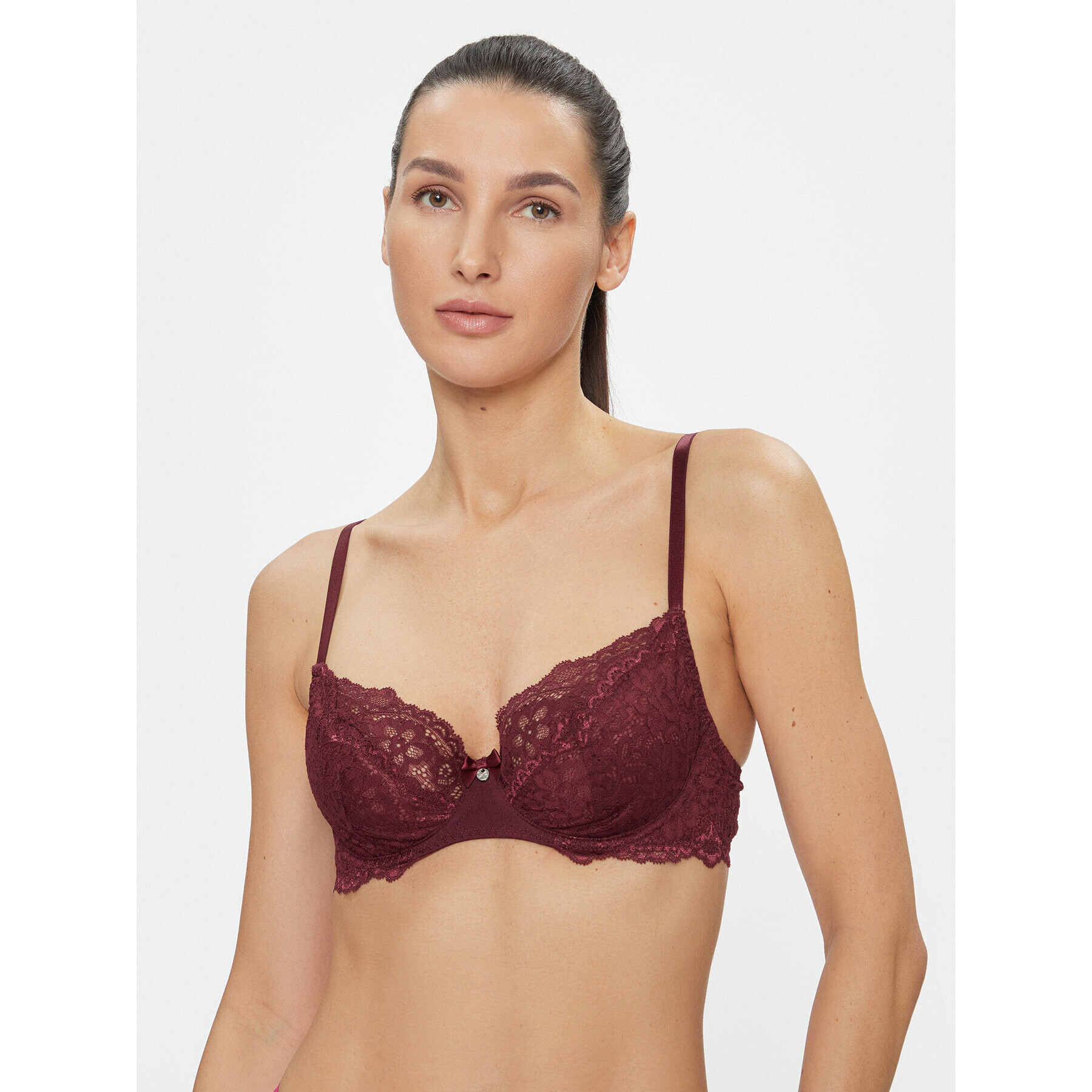 Hunkemöller Podprsenka Balconette Marine 202706 Bordová - Pepit.sk