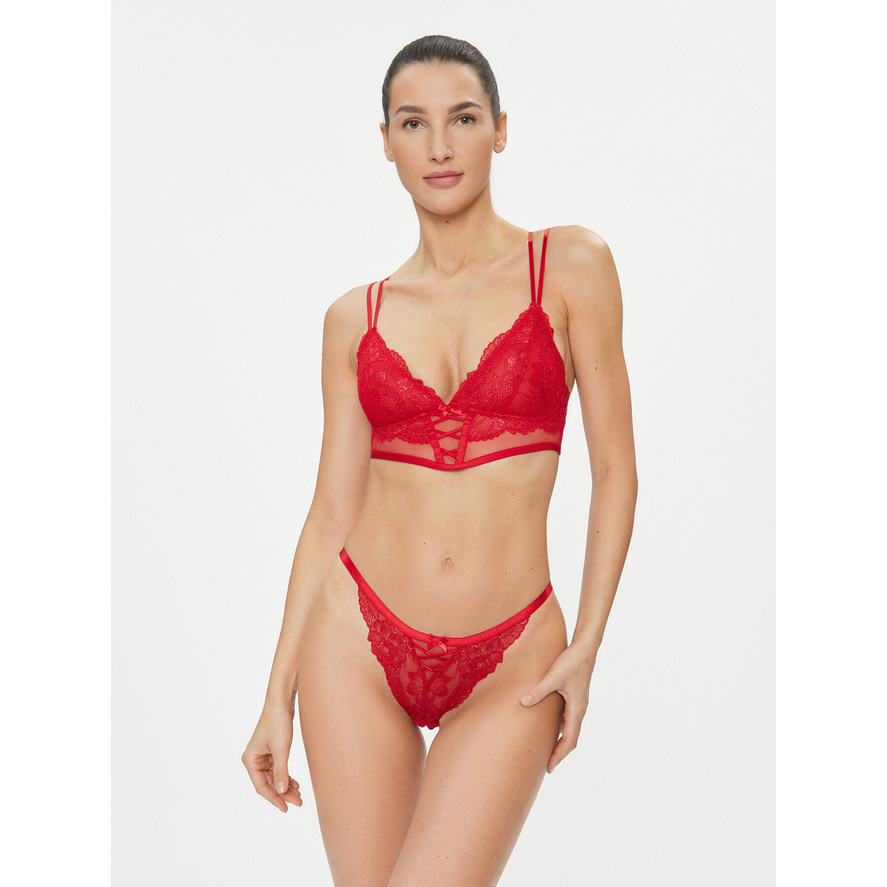 Hunkemöller Podprsenka Bralette Simone Bralette 203649 Červená - Pepit.sk