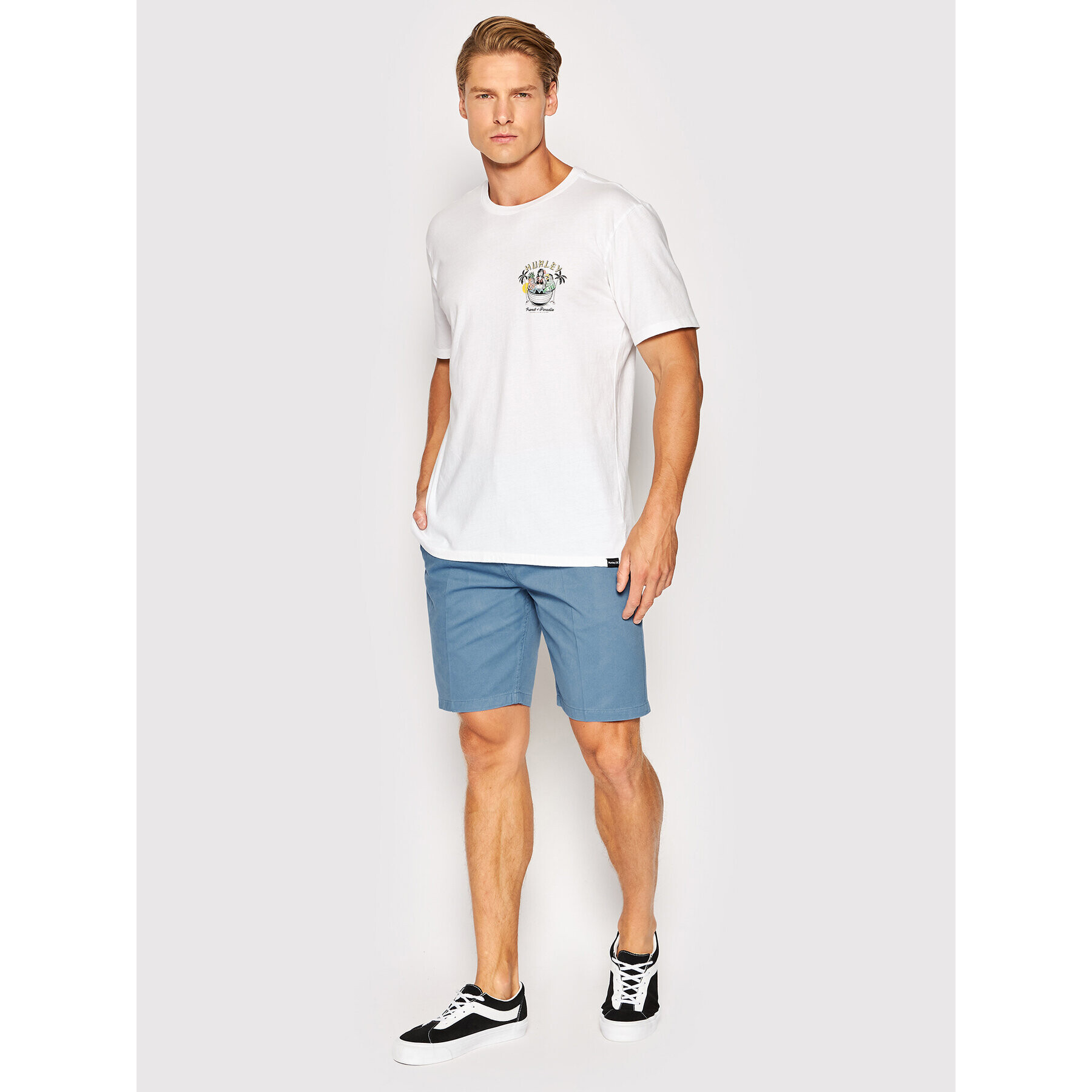 Hurley Bavlnené šortky Pleasure Point MWS0007090 Modrá Regular Fit - Pepit.sk