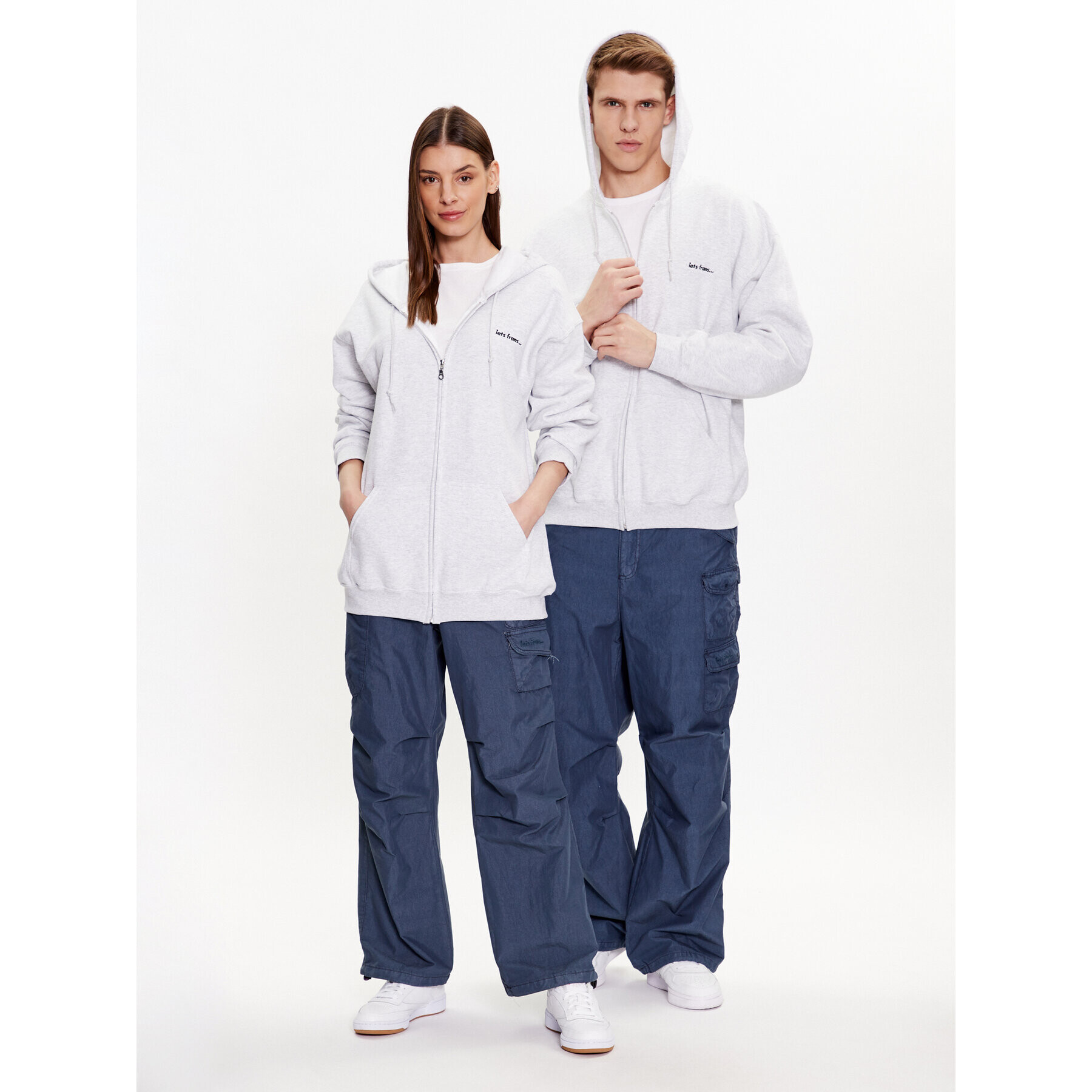 iets frans… Bavlnené nohavice IF NAVY POPLIN 75502948 Tmavomodrá Baggy Fit - Pepit.sk