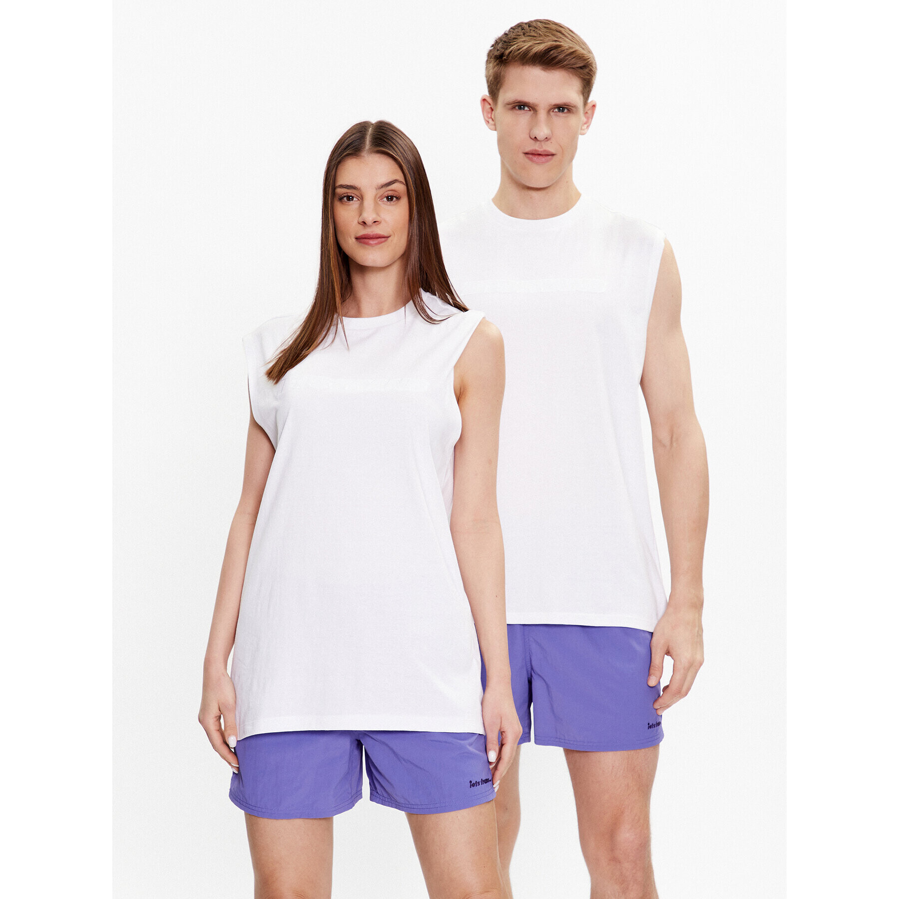 iets frans… Tričko IF TONAL LOGO TANK 76555952 Biela Oversize - Pepit.sk