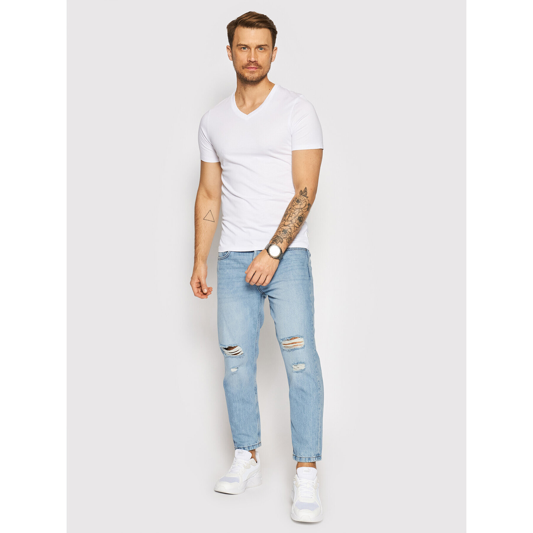 Jack&Jones 2-dielna súprava tričiek Basic 12133914 Biela Regular Fit - Pepit.sk