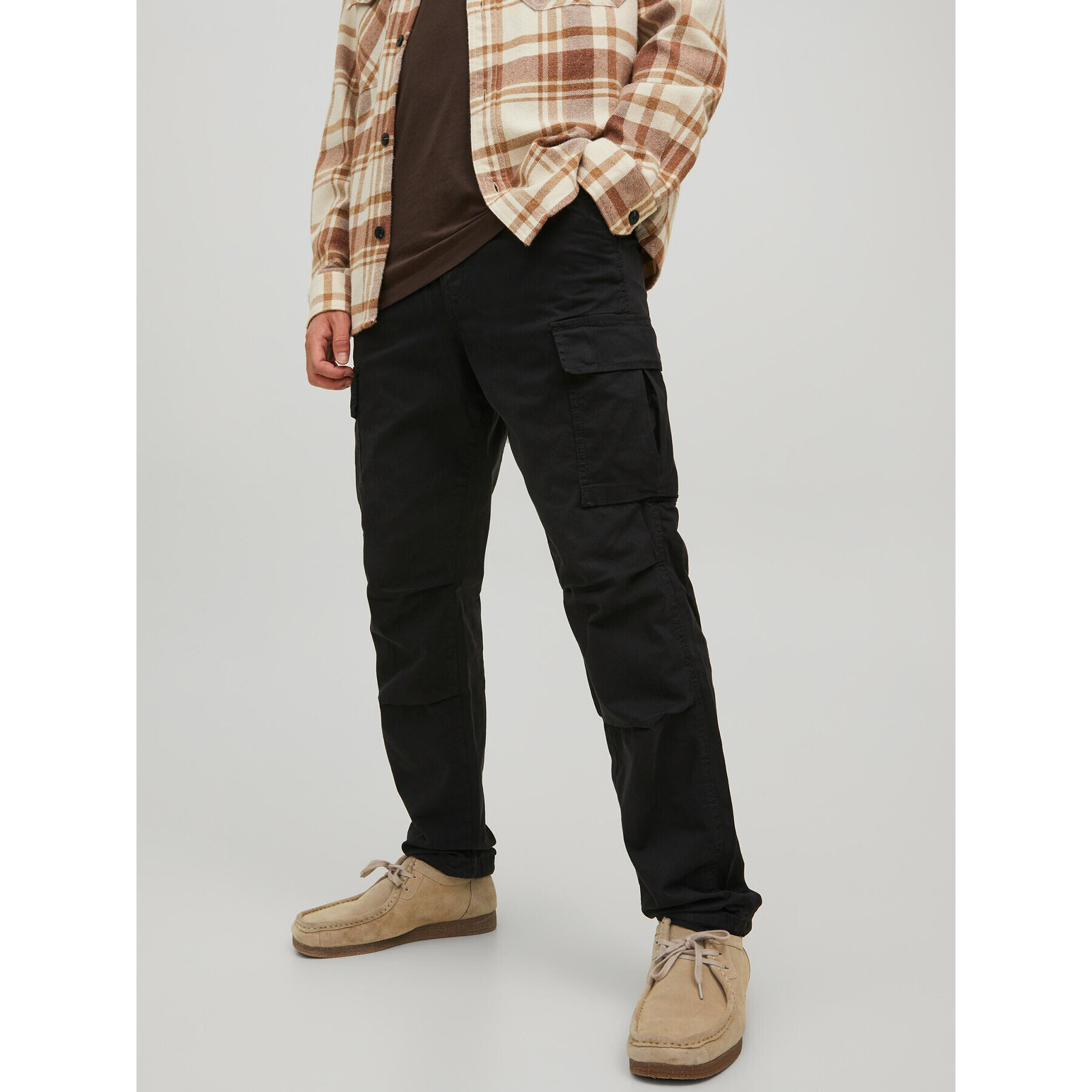 Jack&Jones Bavlnené nohavice Ace 12216664 Čierna Carrot Fit - Pepit.sk