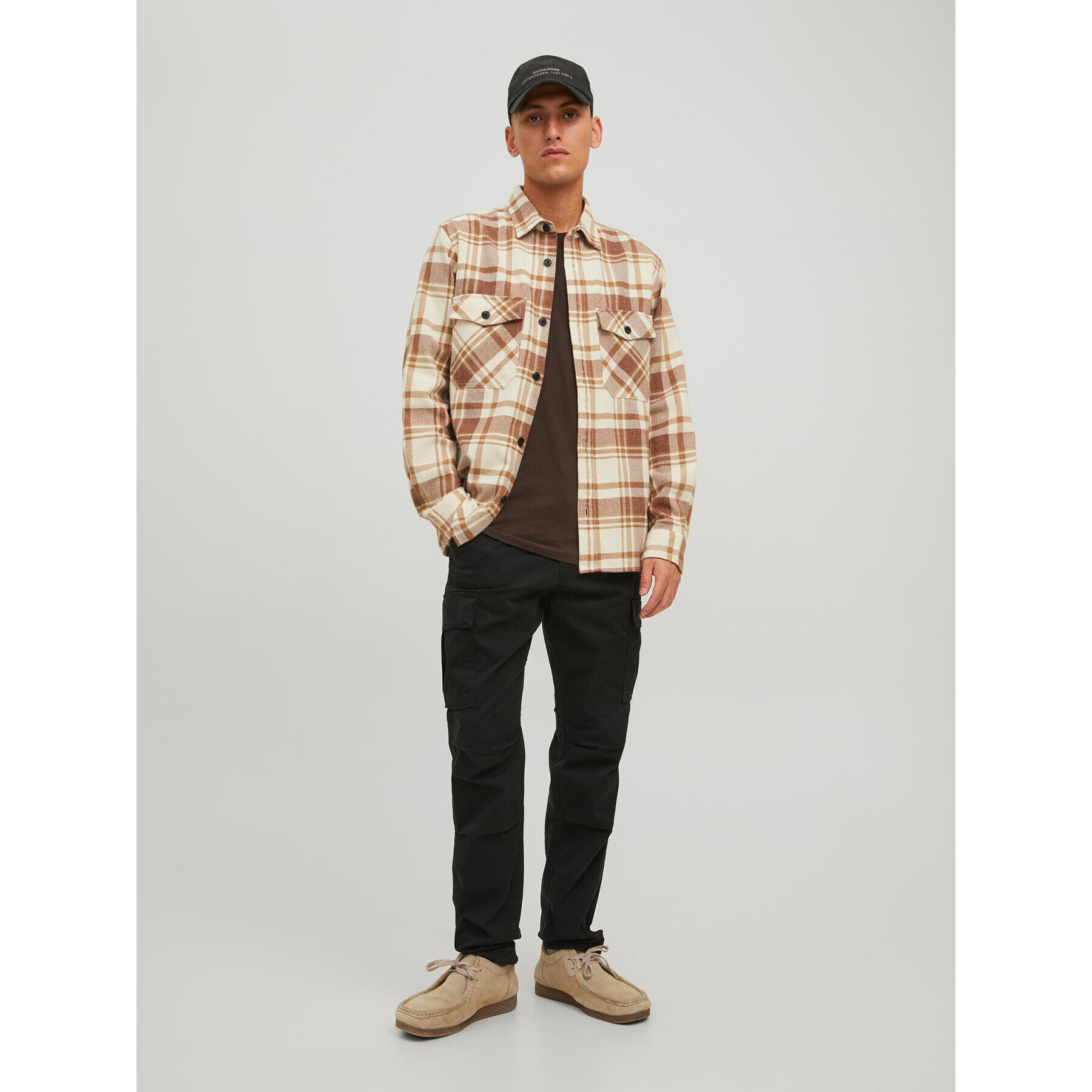 Jack&Jones Bavlnené nohavice Ace 12216664 Čierna Carrot Fit - Pepit.sk