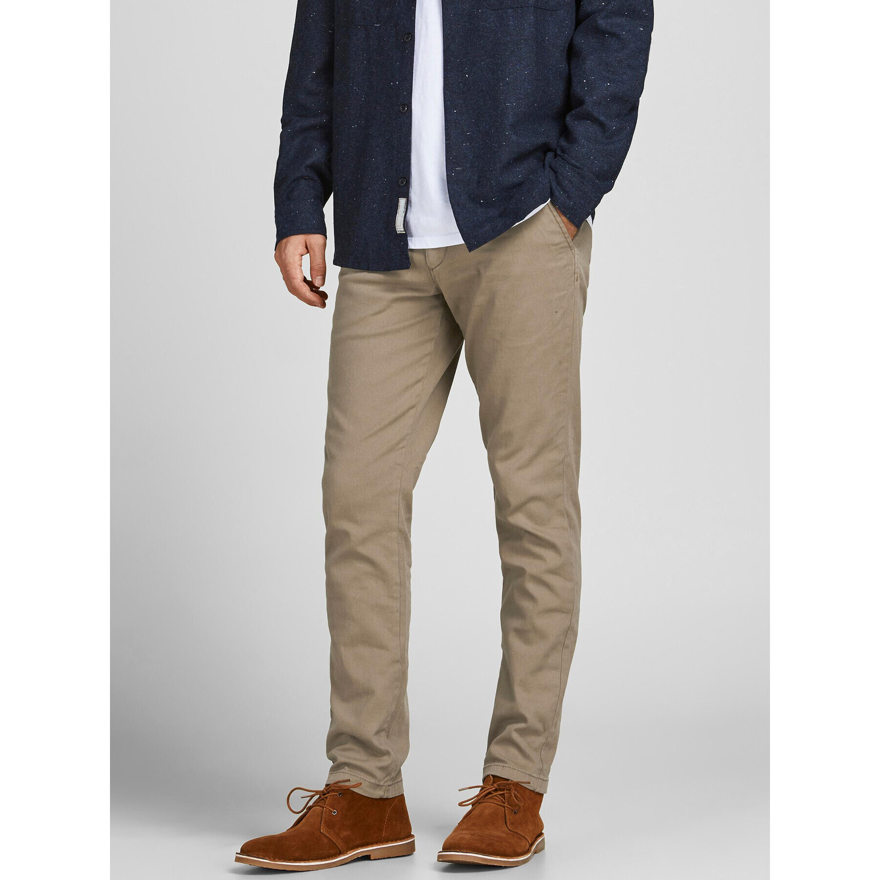 Jack&Jones Bavlnené nohavice Marco Dave 12174307 Béžová Slim Fit - Pepit.sk