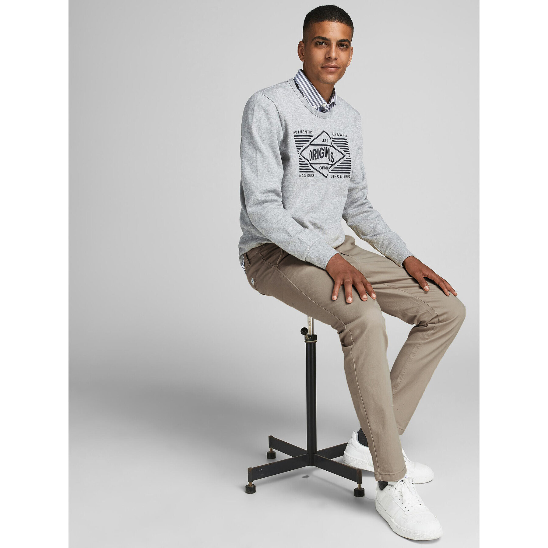 Jack&Jones Bavlnené nohavice Marco Dave 12174307 Béžová Slim Fit - Pepit.sk