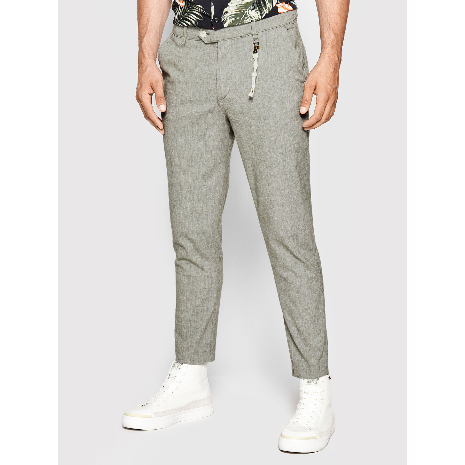 Jack&Jones Bavlnené nohavice Stace 12210106 Zelená Regular Fit - Pepit.sk