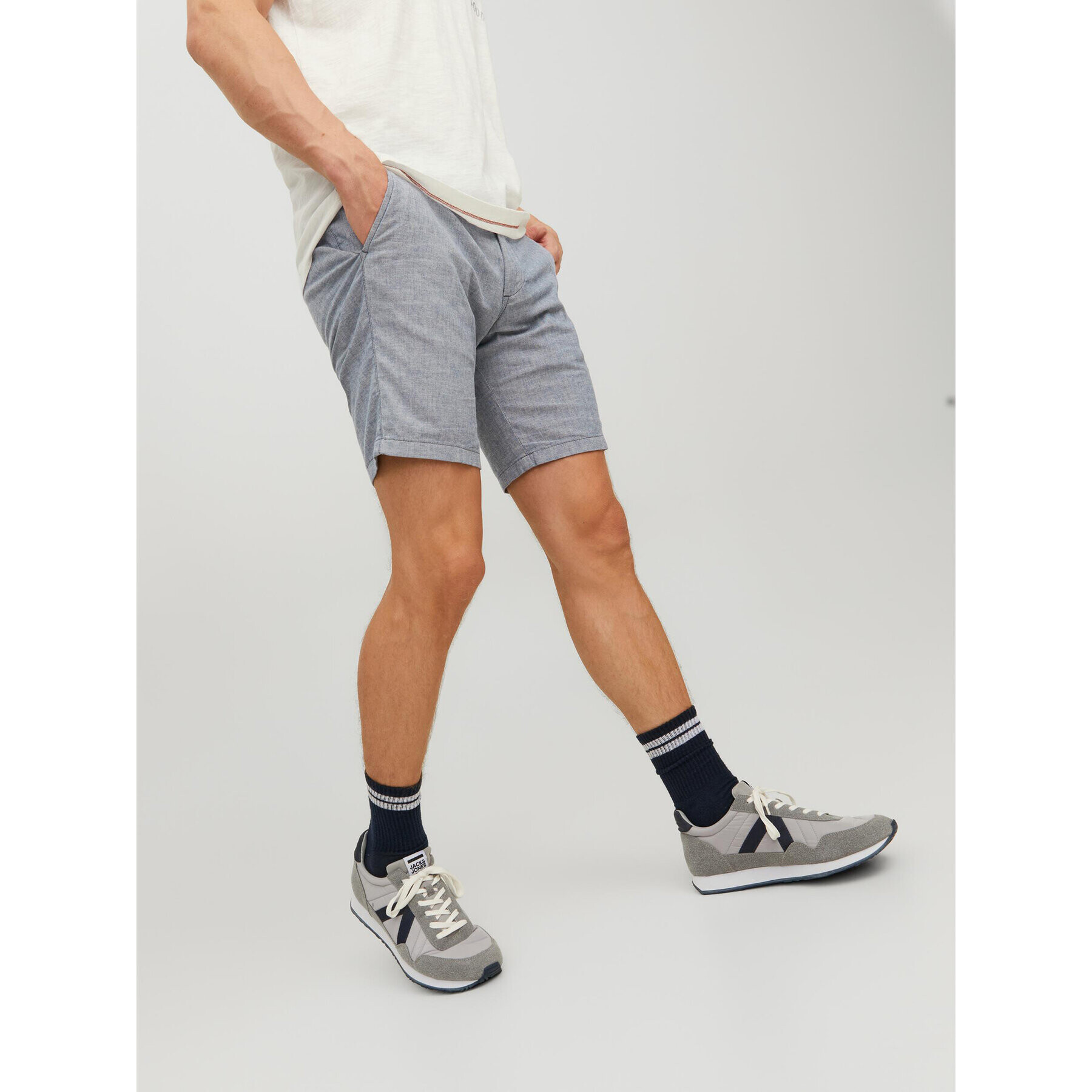 Jack&Jones Bavlnené šortky Dave 12229629 Modrá Regular Fit - Pepit.sk