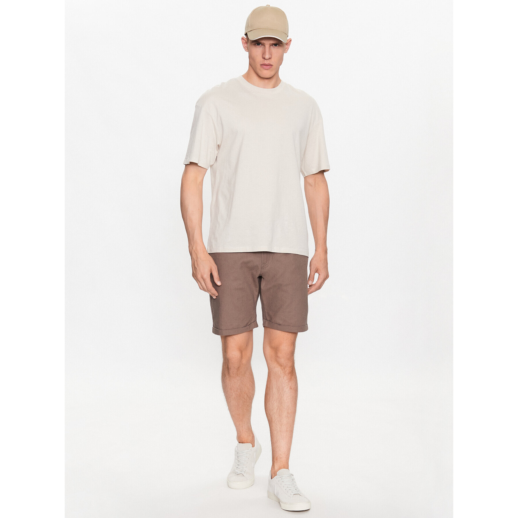 Jack&Jones Bavlnené šortky Rick 12234603 Hnedá Regular Fit - Pepit.sk