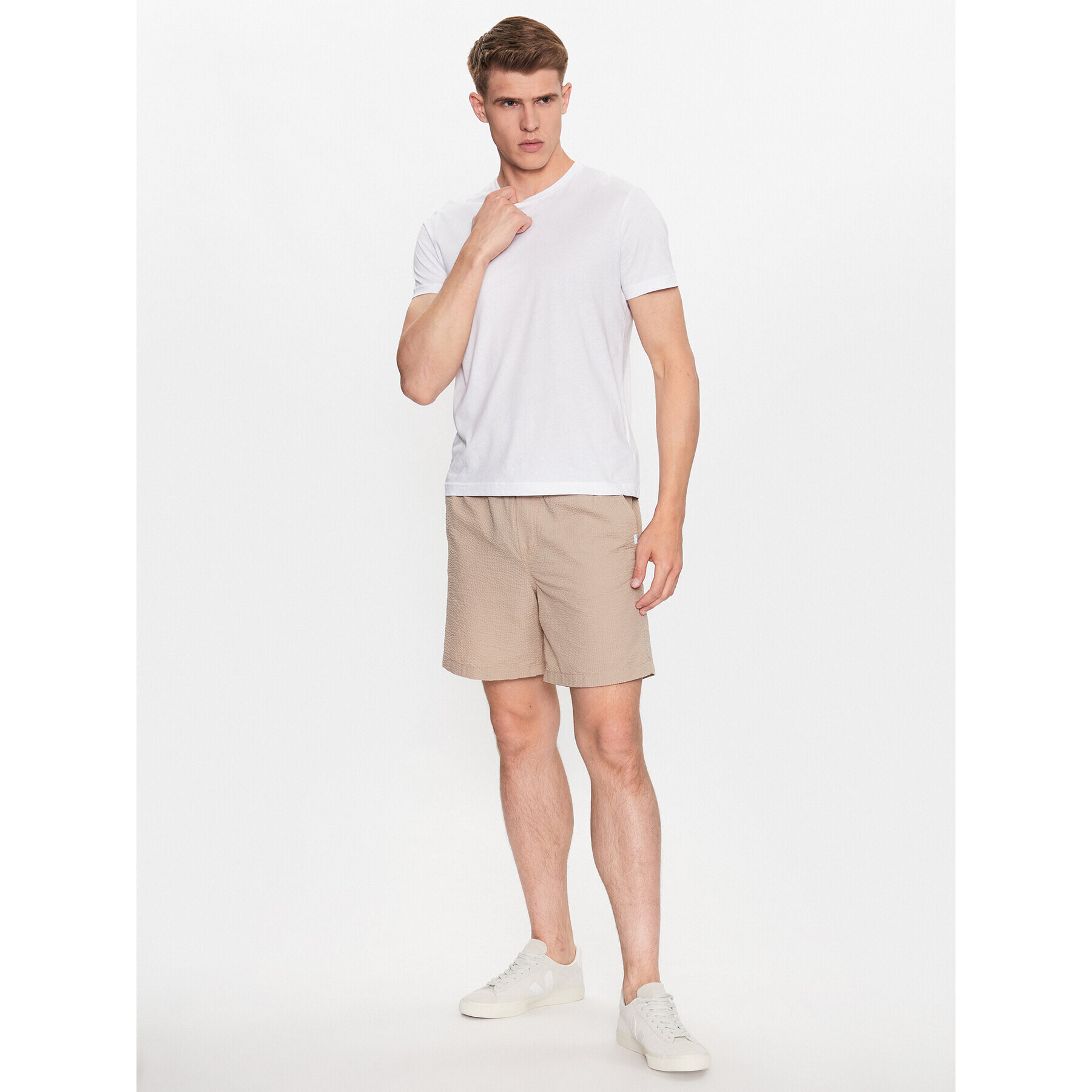 Jack&Jones Bavlnené šortky Jeff 12234697 Béžová Loose Fit - Pepit.sk