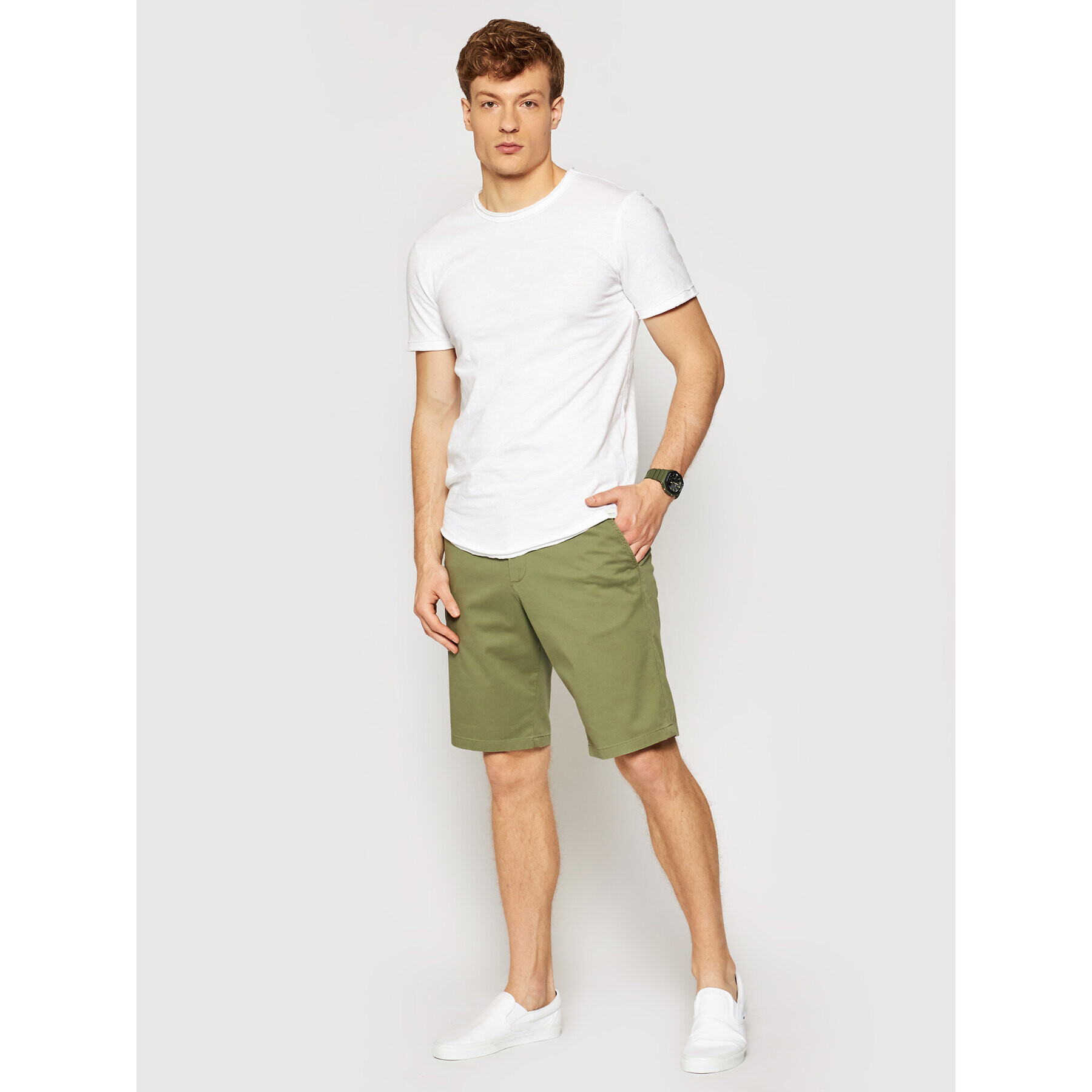 Jack&Jones Bavlnené šortky Bowie 12165604 Zelená Regular Fit - Pepit.sk