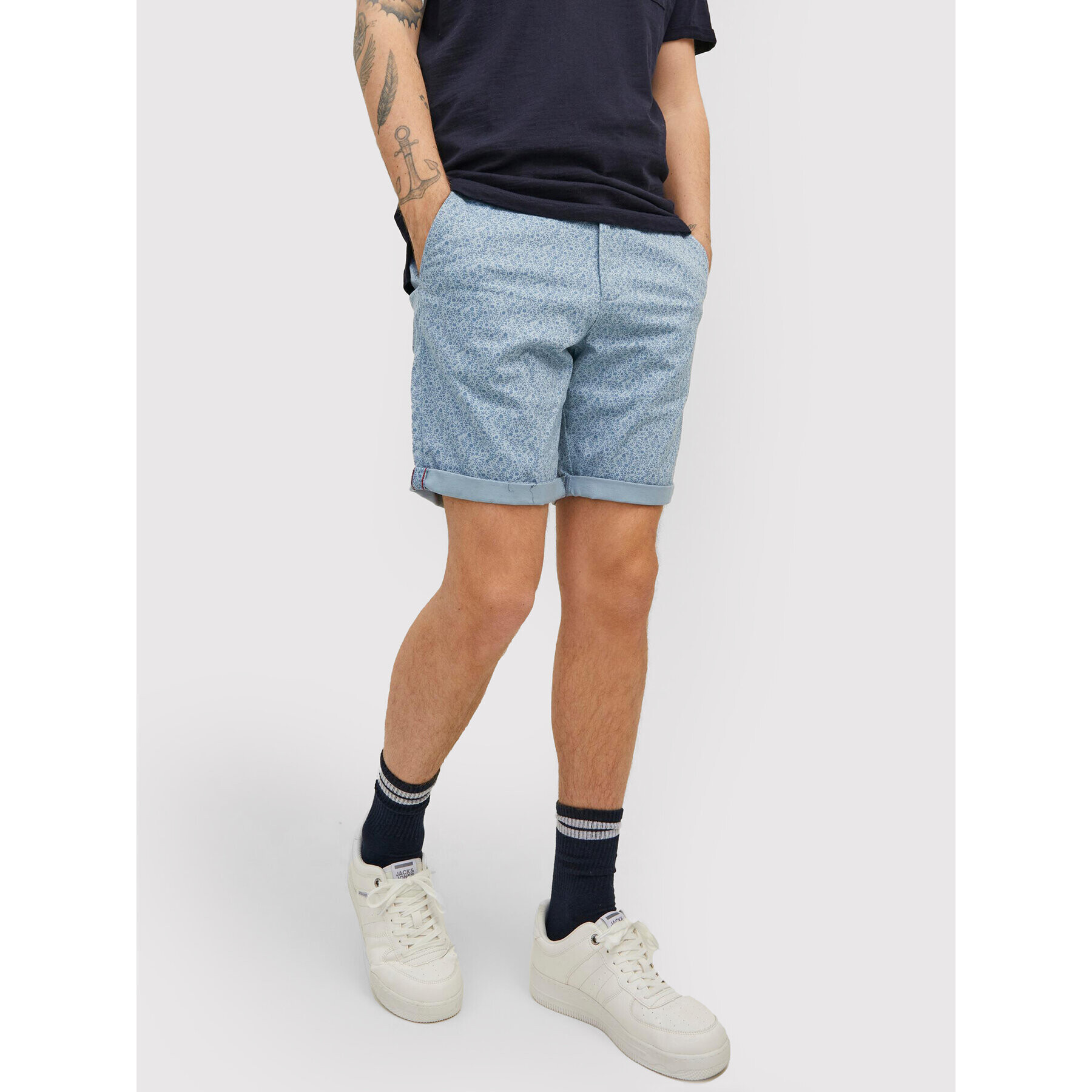 Jack&Jones Bavlnené šortky Bowie 12204211 Modrá Slim Fit - Pepit.sk