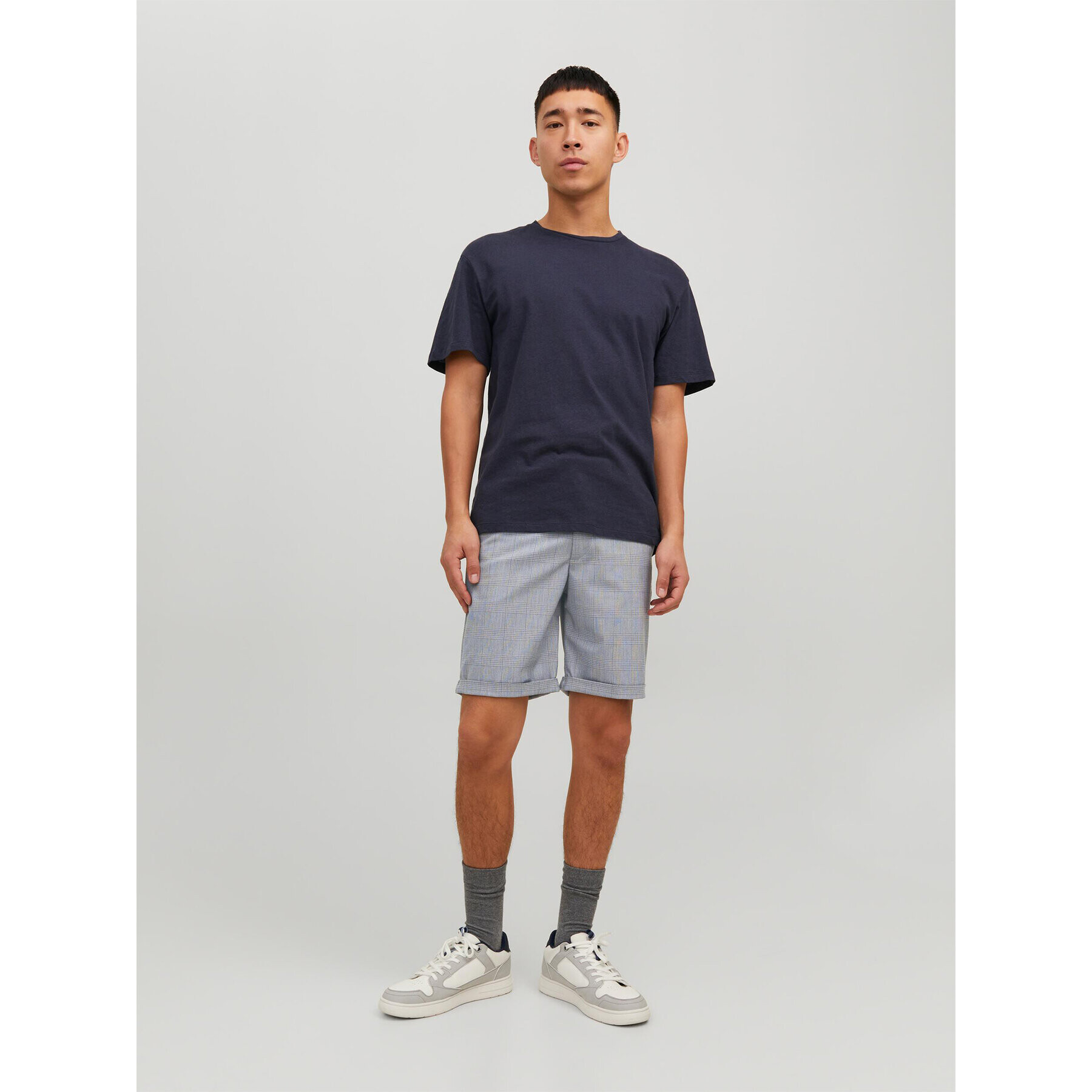 Jack&Jones Bavlnené šortky Connor 12186937 Modrá Regular Fit - Pepit.sk