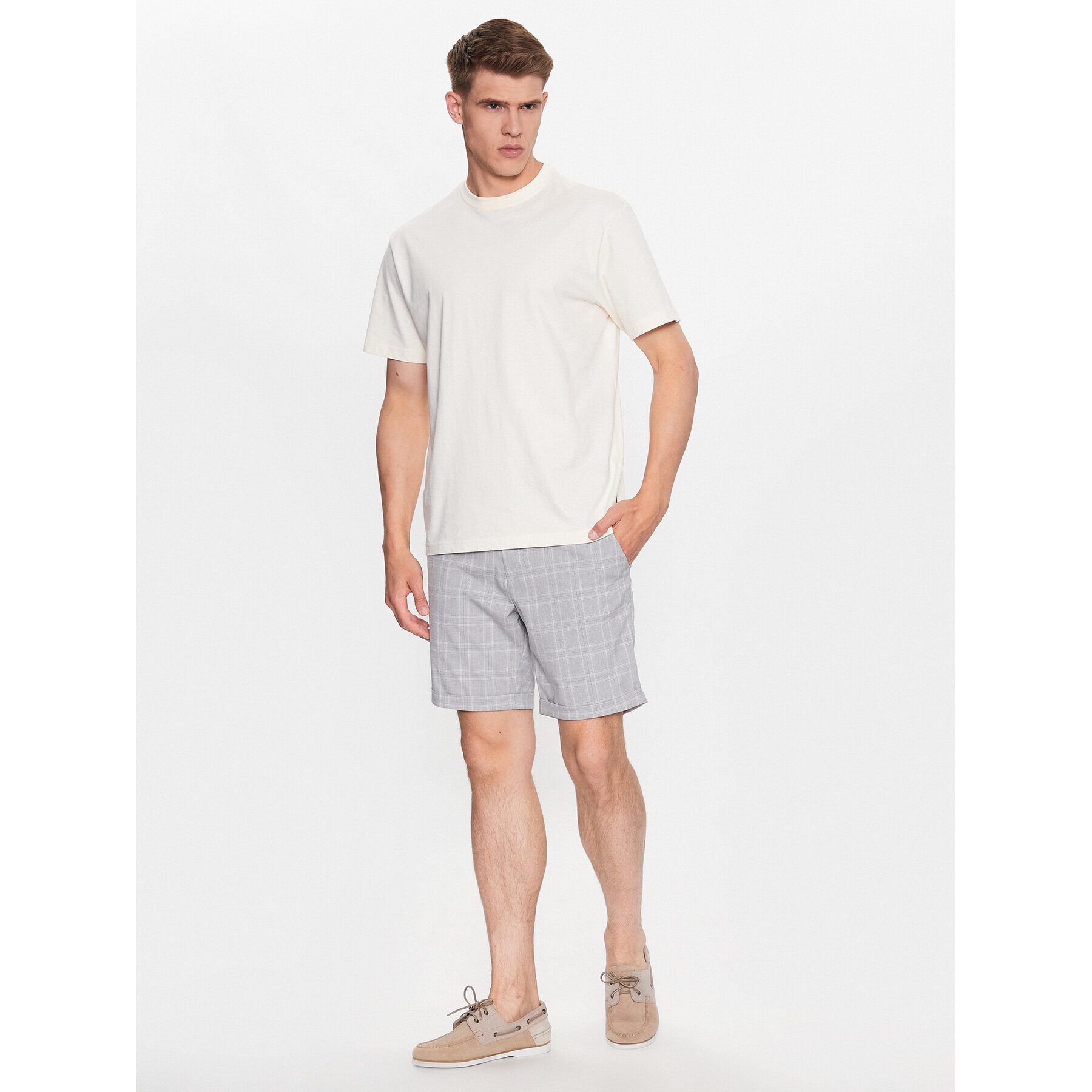 Jack&Jones Bavlnené šortky Connor 12186937 Sivá Regular Fit - Pepit.sk