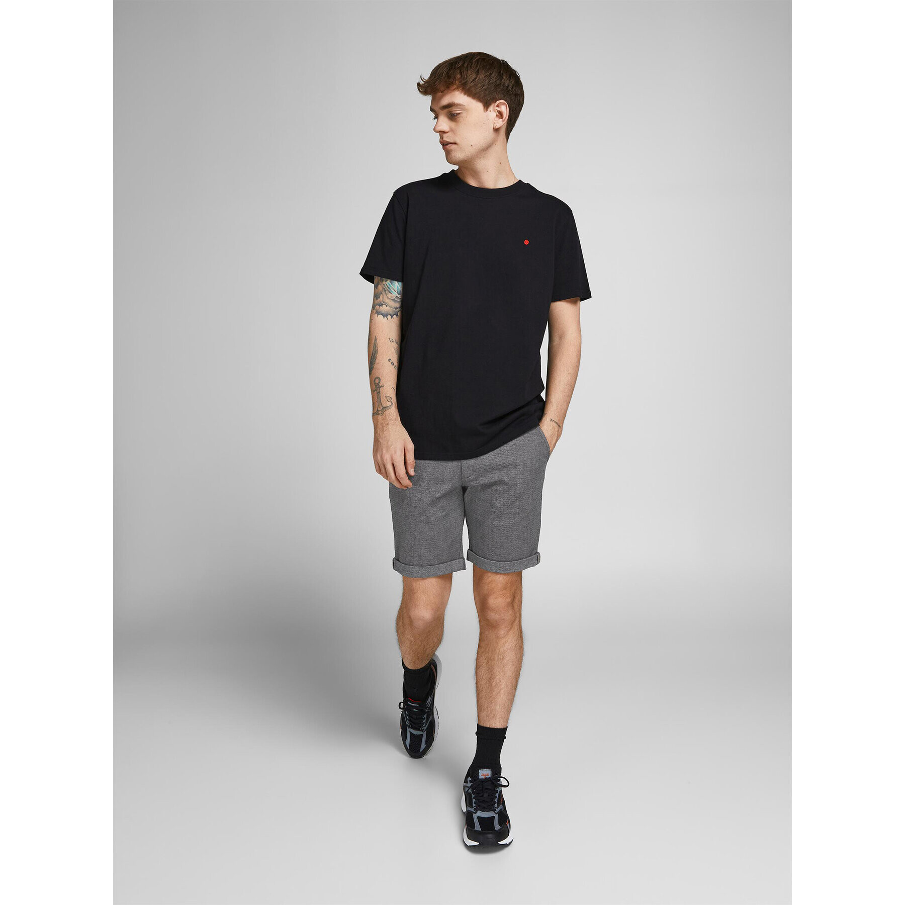 Jack&Jones Bavlnené šortky Fury 12206889 Sivá Regular Fit - Pepit.sk