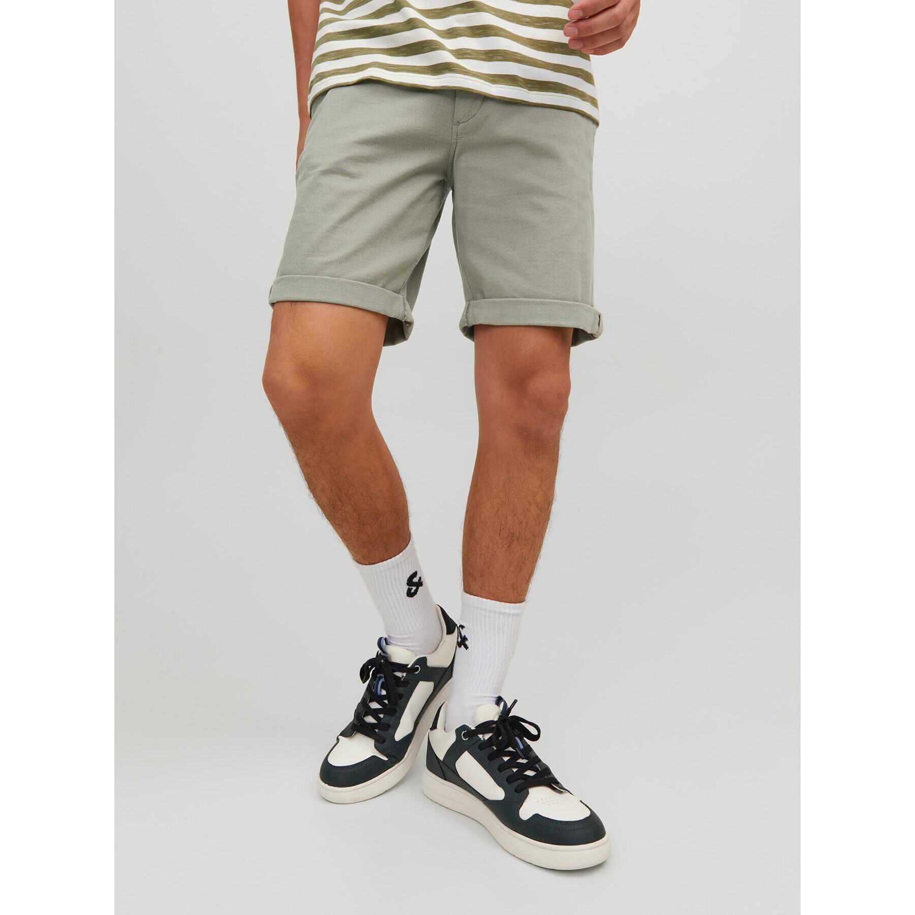 Jack&Jones Bavlnené šortky Fury 12206889 Zelená Regular Fit - Pepit.sk