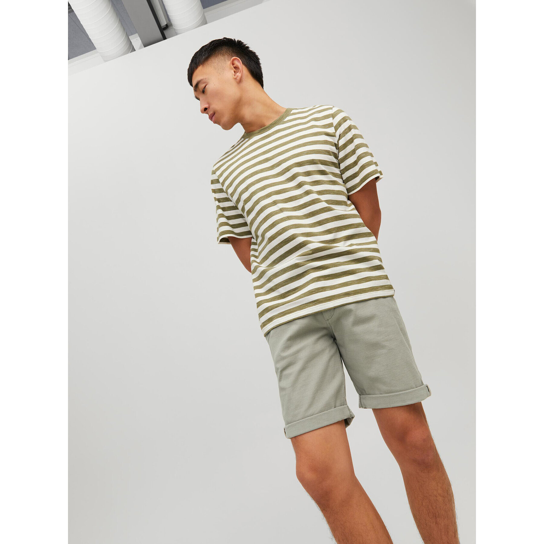 Jack&Jones Bavlnené šortky Fury 12206889 Zelená Regular Fit - Pepit.sk