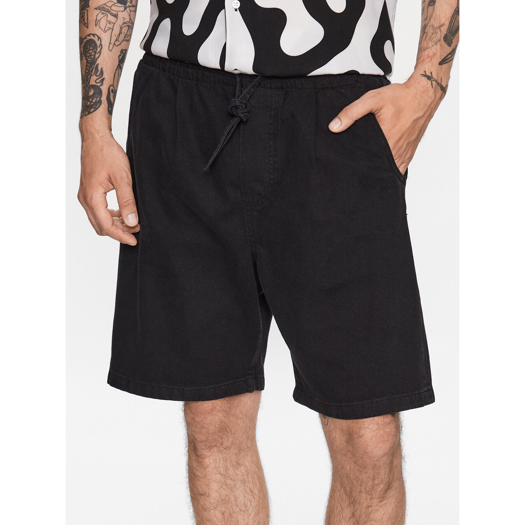 Jack&Jones Bavlnené šortky Tony 12235822 Čierna Baggy Fit - Pepit.sk