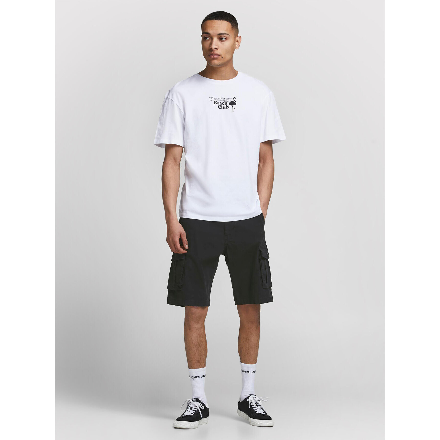 Jack&Jones Bavlnené šortky Zack 12184905 Čierna Regular Fit - Pepit.sk