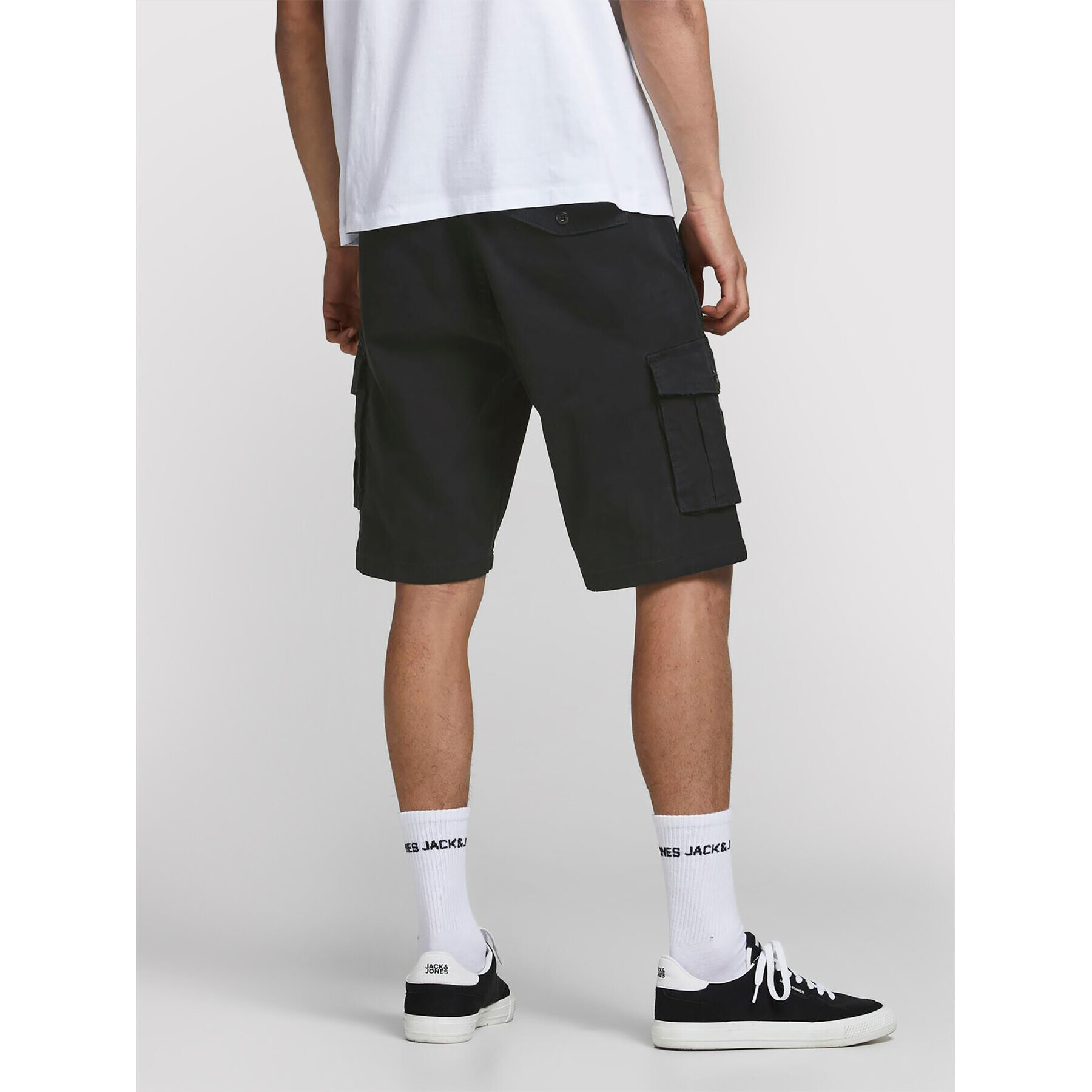 Jack&Jones Bavlnené šortky Zack 12184905 Čierna Regular Fit - Pepit.sk