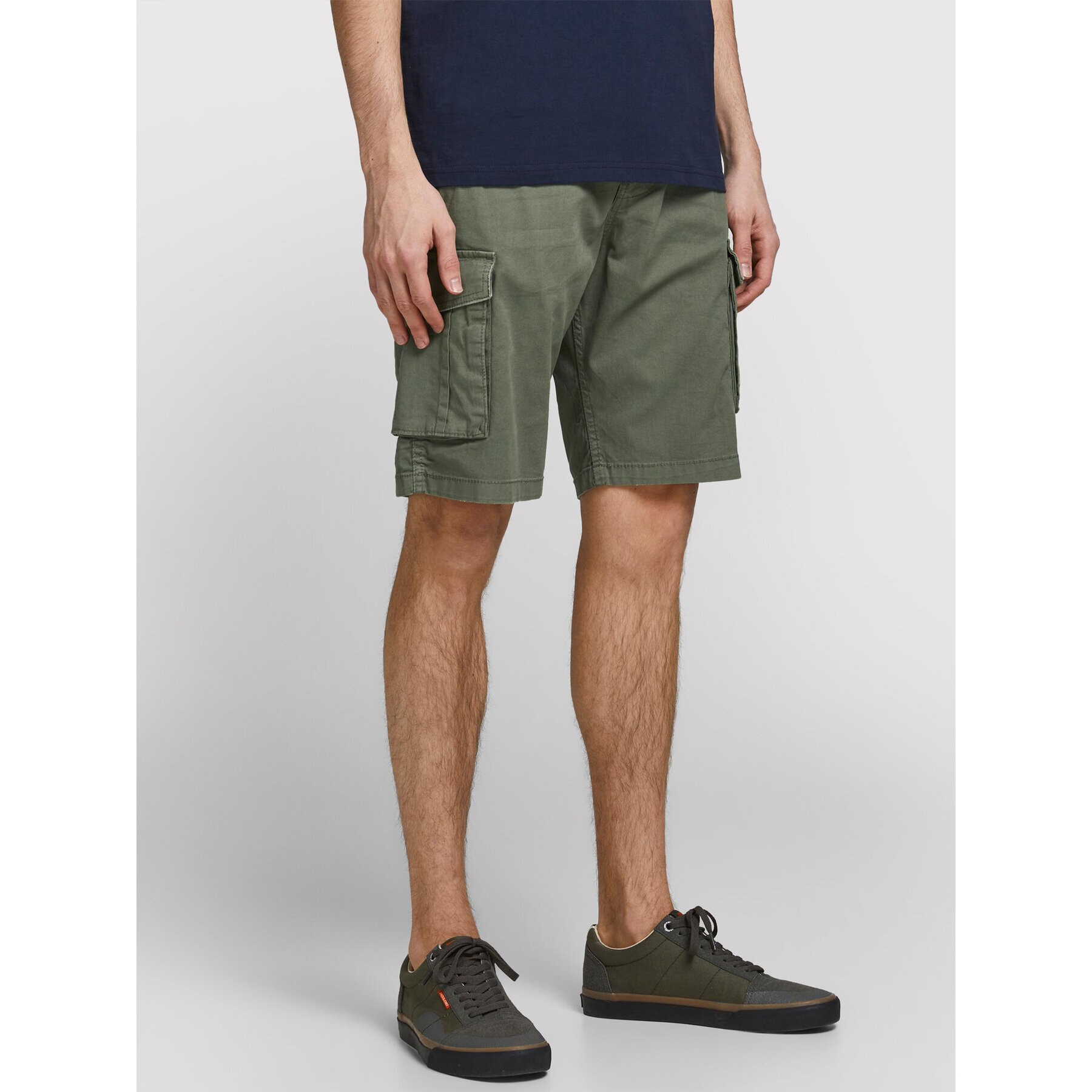 Jack&Jones Bavlnené šortky Zack 12184905 Zelená Regular Fit - Pepit.sk