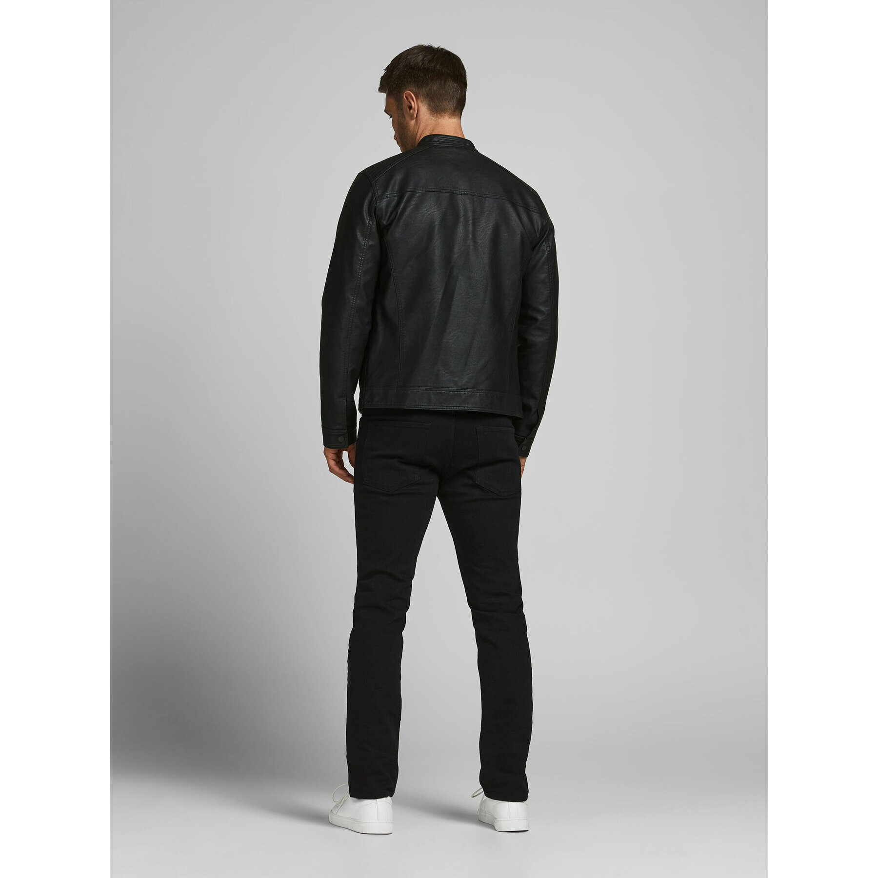 Jack&Jones Bunda z imitácie kože 12182461 Čierna Regular Fit - Pepit.sk