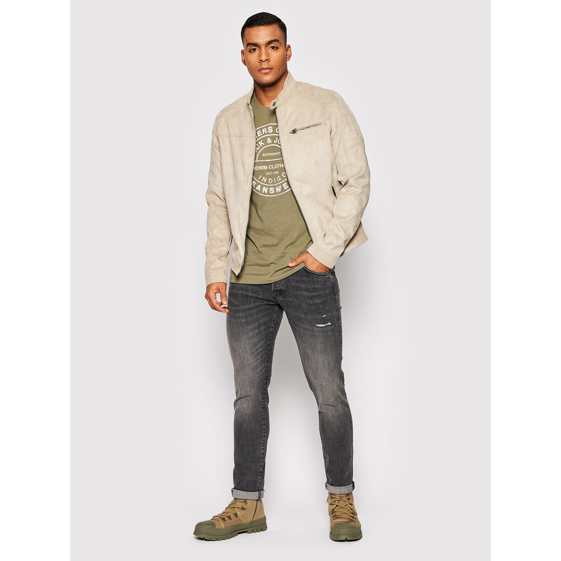 Jack&Jones Bunda z imitácie kože Rocky 12147218 Béžová Regular Fit - Pepit.sk