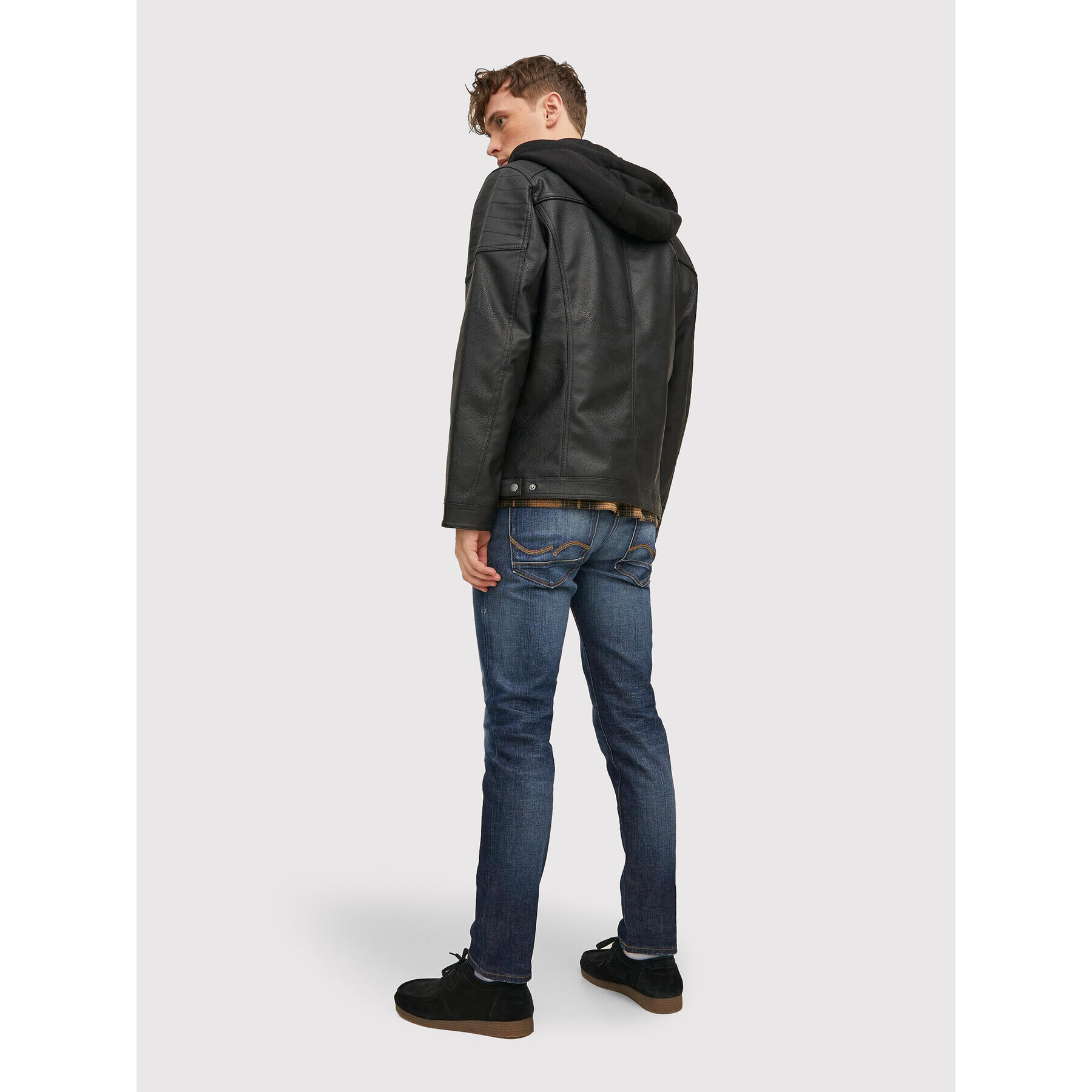 Jack&Jones Bunda z imitácie kože Rocky 12216997 Čierna Regular Fit - Pepit.sk