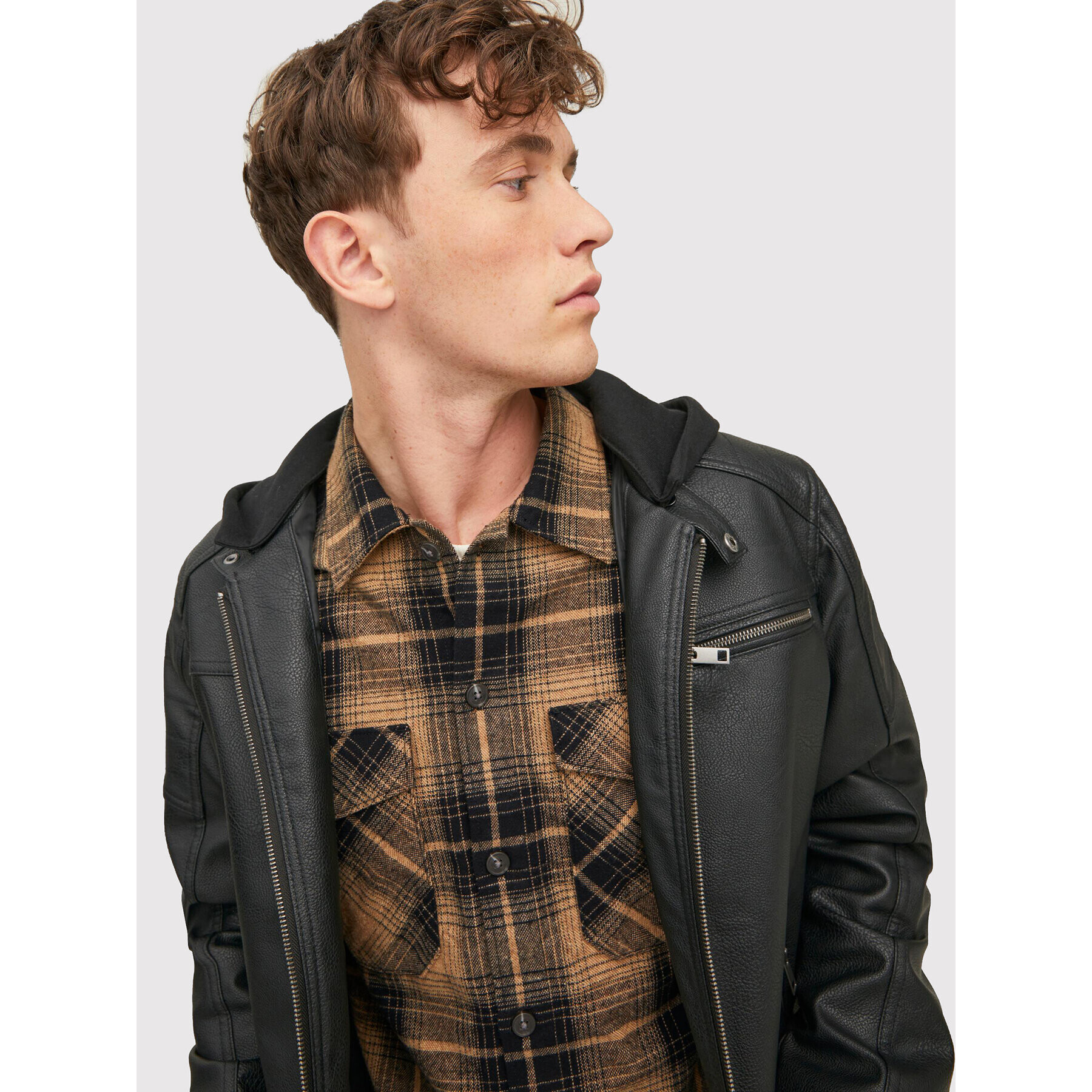 Jack&Jones Bunda z imitácie kože Rocky 12216997 Čierna Regular Fit - Pepit.sk