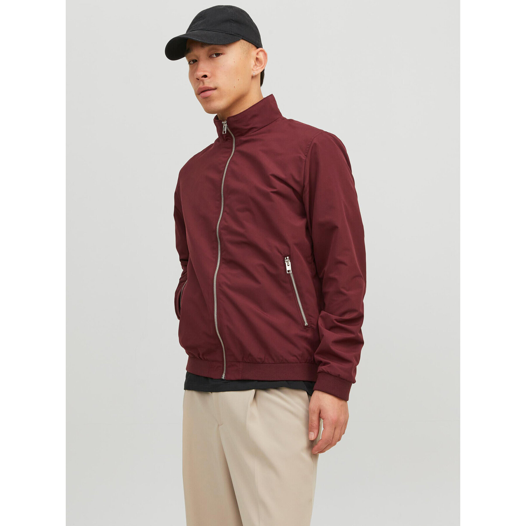 Jack&Jones Bundy bomber 12204277 Bordová Regular Fit - Pepit.sk