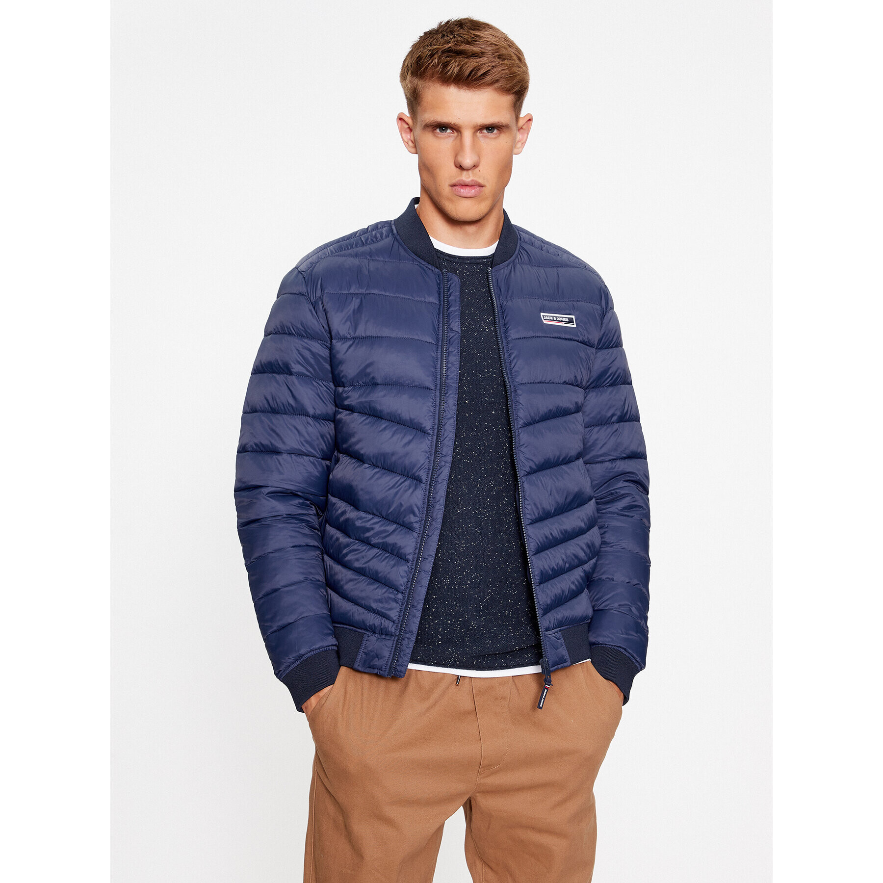 Jack&Jones Bundy bomber 12236154 Tmavomodrá Regular Fit - Pepit.sk