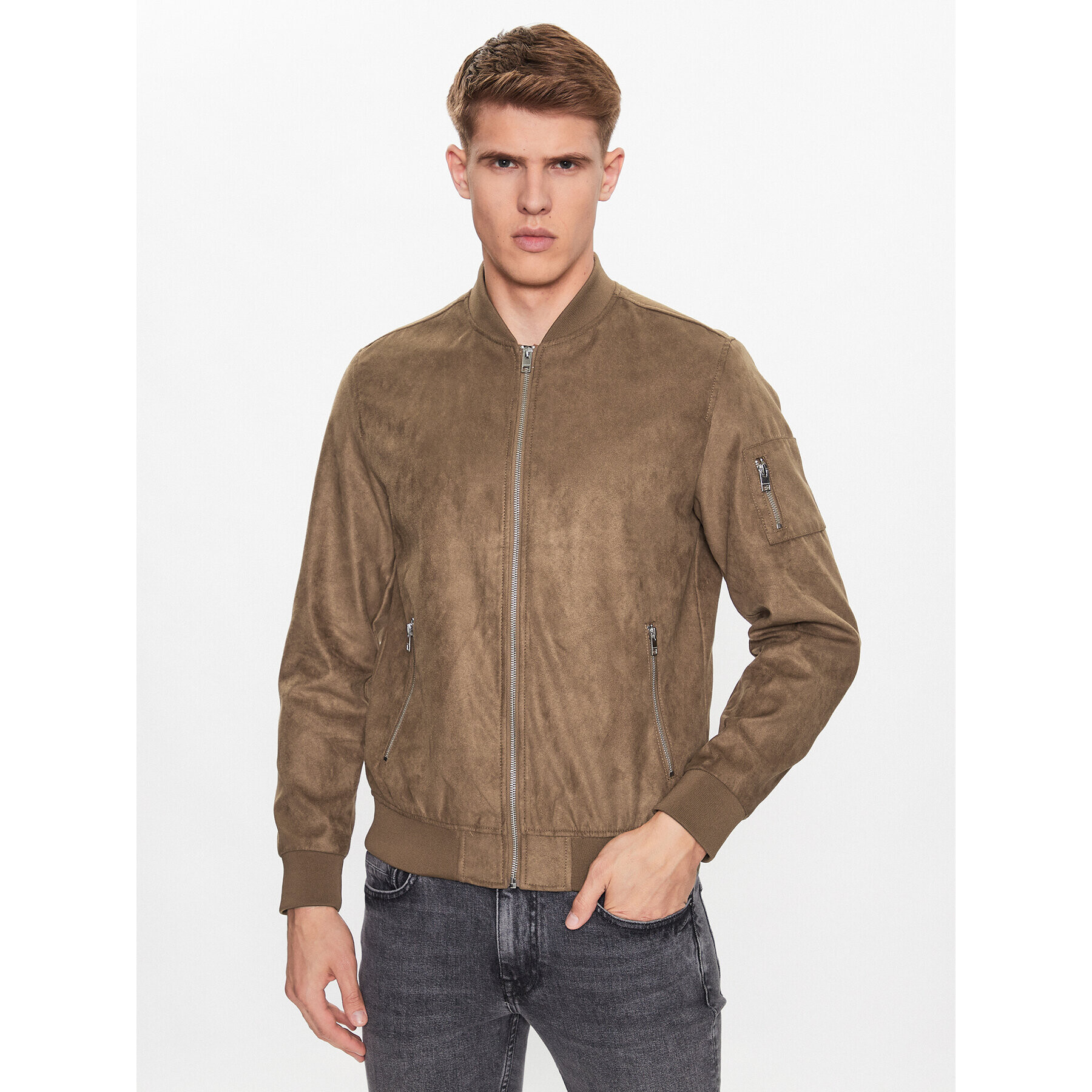 Jack&Jones Bundy bomber Rocky 12223651 Hnedá Regular Fit - Pepit.sk