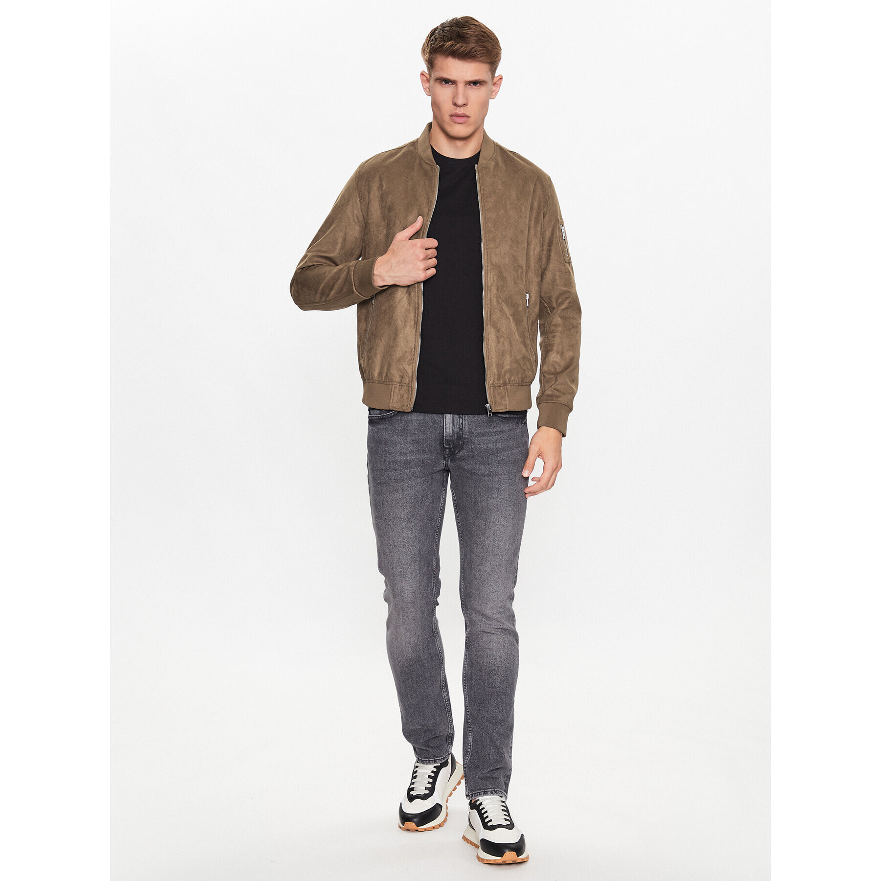 Jack&Jones Bundy bomber Rocky 12223651 Hnedá Regular Fit - Pepit.sk