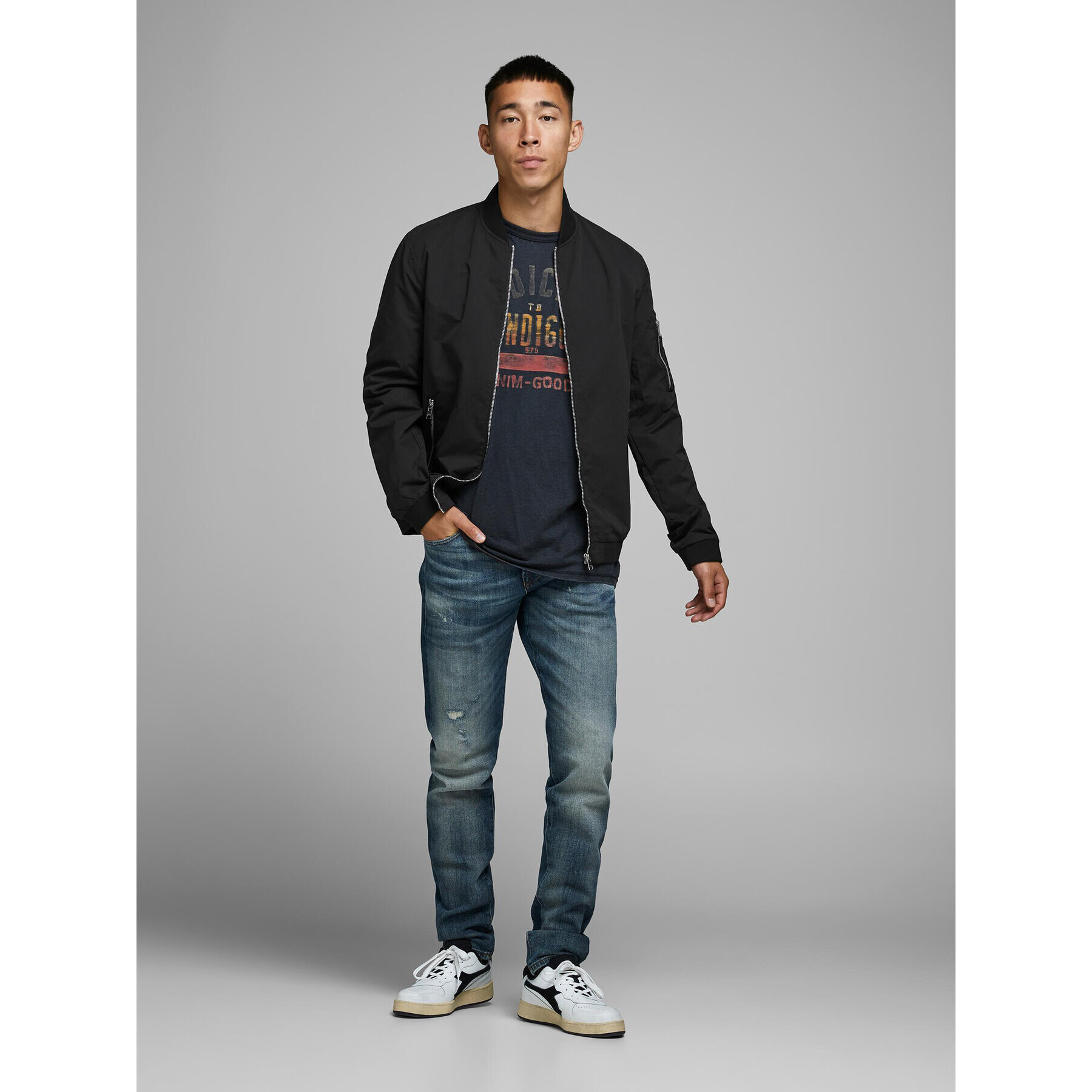 Jack&Jones Bundy bomber Rush 12165203 Čierna Regular Fit - Pepit.sk