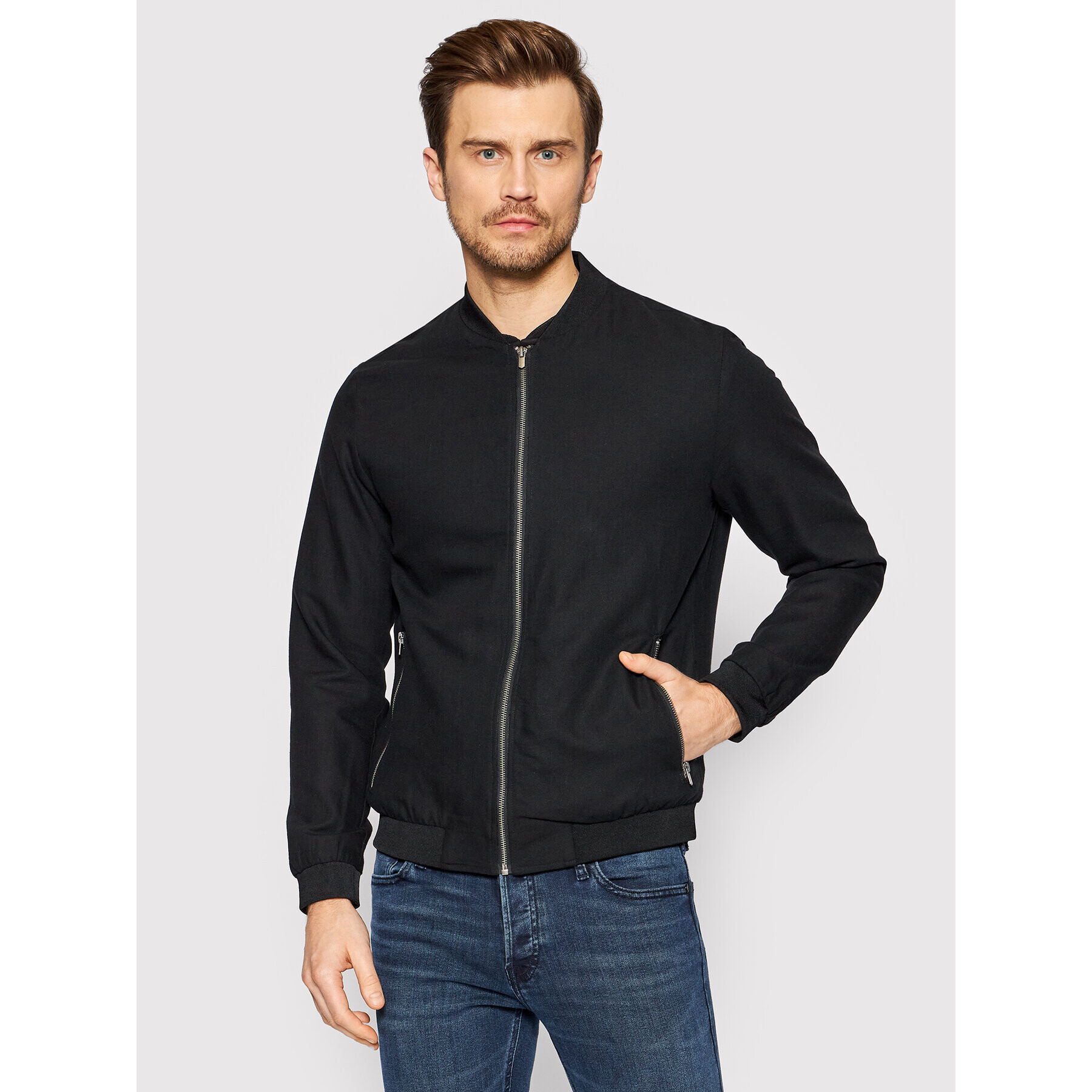 Jack&Jones Bundy bomber Rush 12200058 Čierna Regular Fit - Pepit.sk