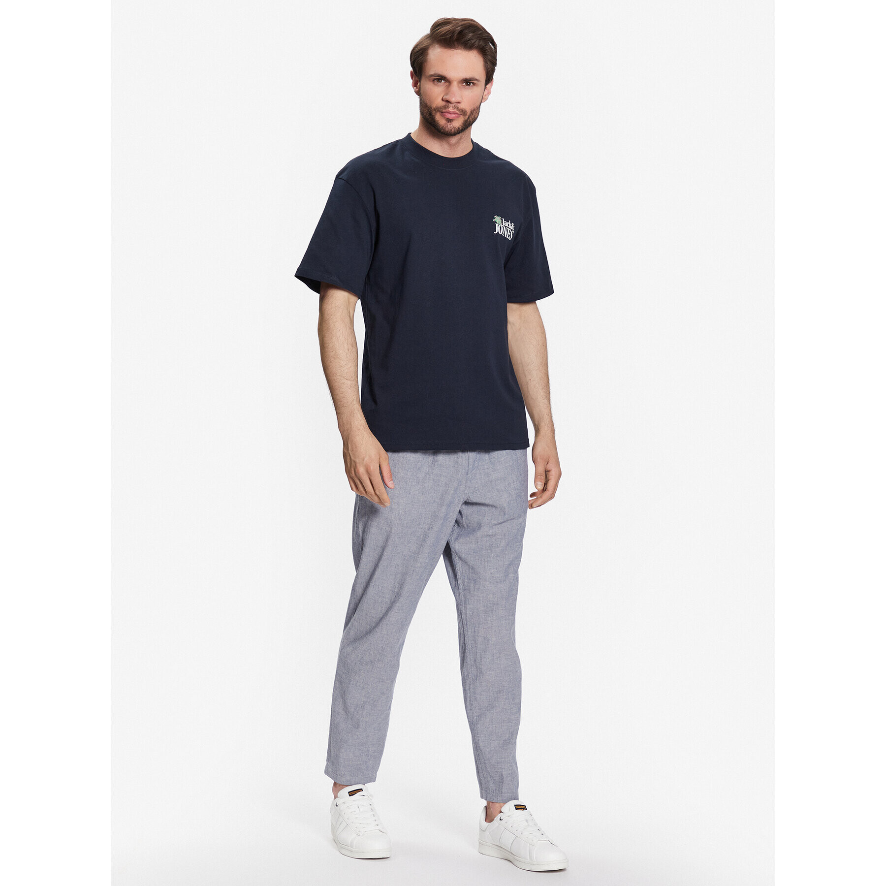 Jack&Jones Bavlnené nohavice Stace 12229699 Sivá Relaxed Fit - Pepit.sk